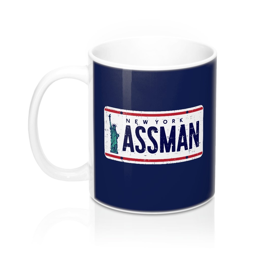 Assman Coffee Mug - White Ceramic, Classic Shape, Durable 11oz Size