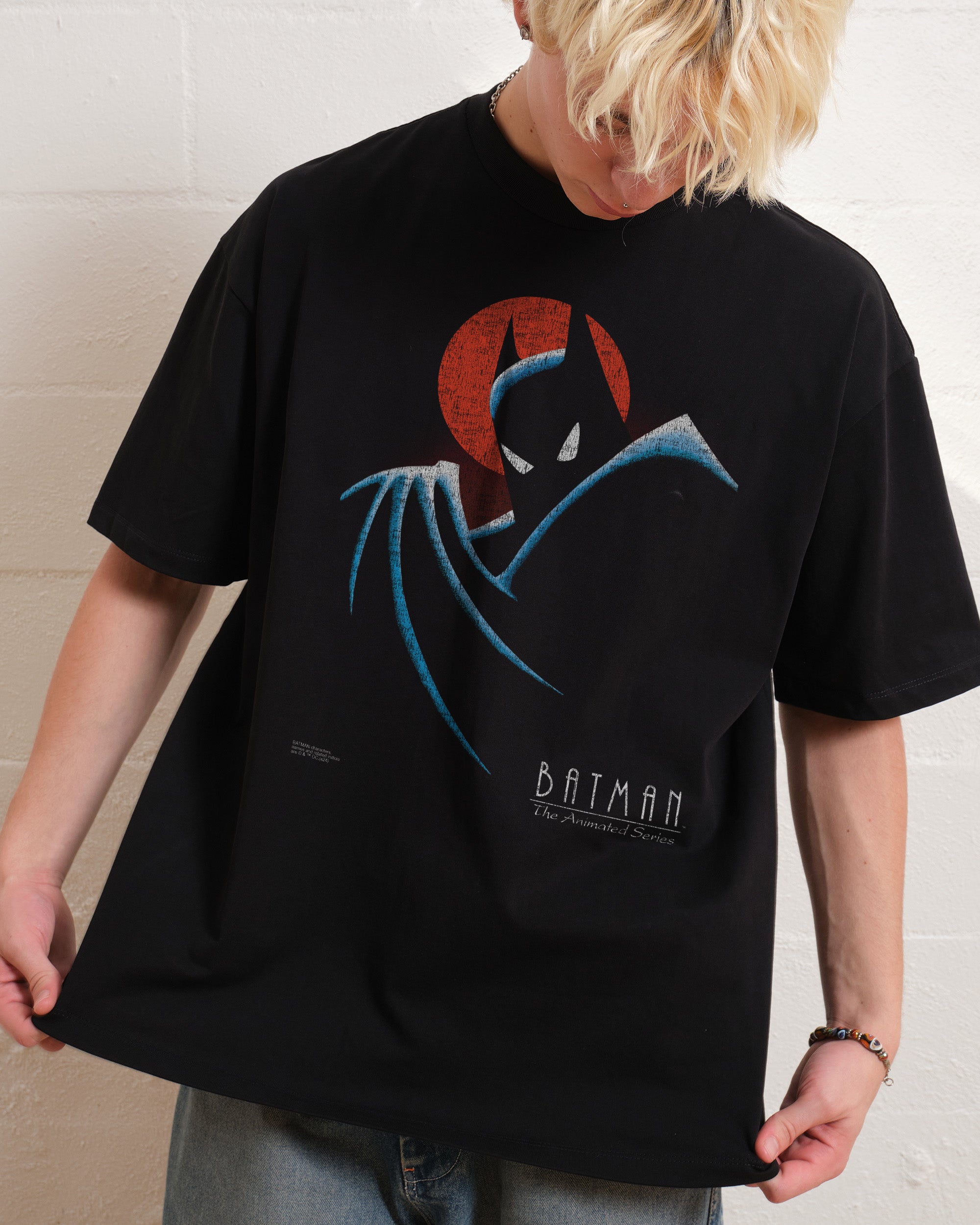 Batman The Animated Series Logo Oversized Graphic T-Shirt Unisex 100% Combed Cotton Heavyweight
