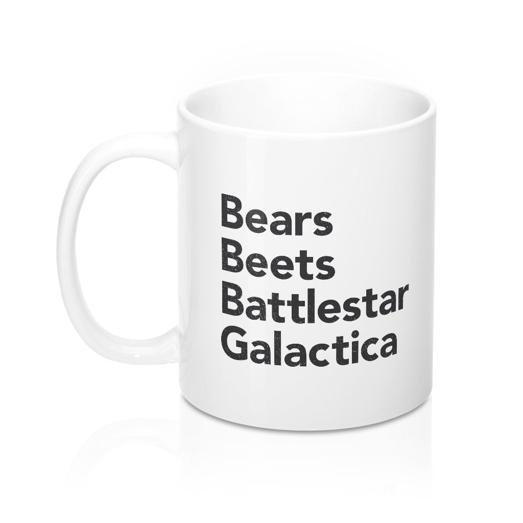 Bears Beets Battlestar Galactica Coffee Mug - White Ceramic 11oz