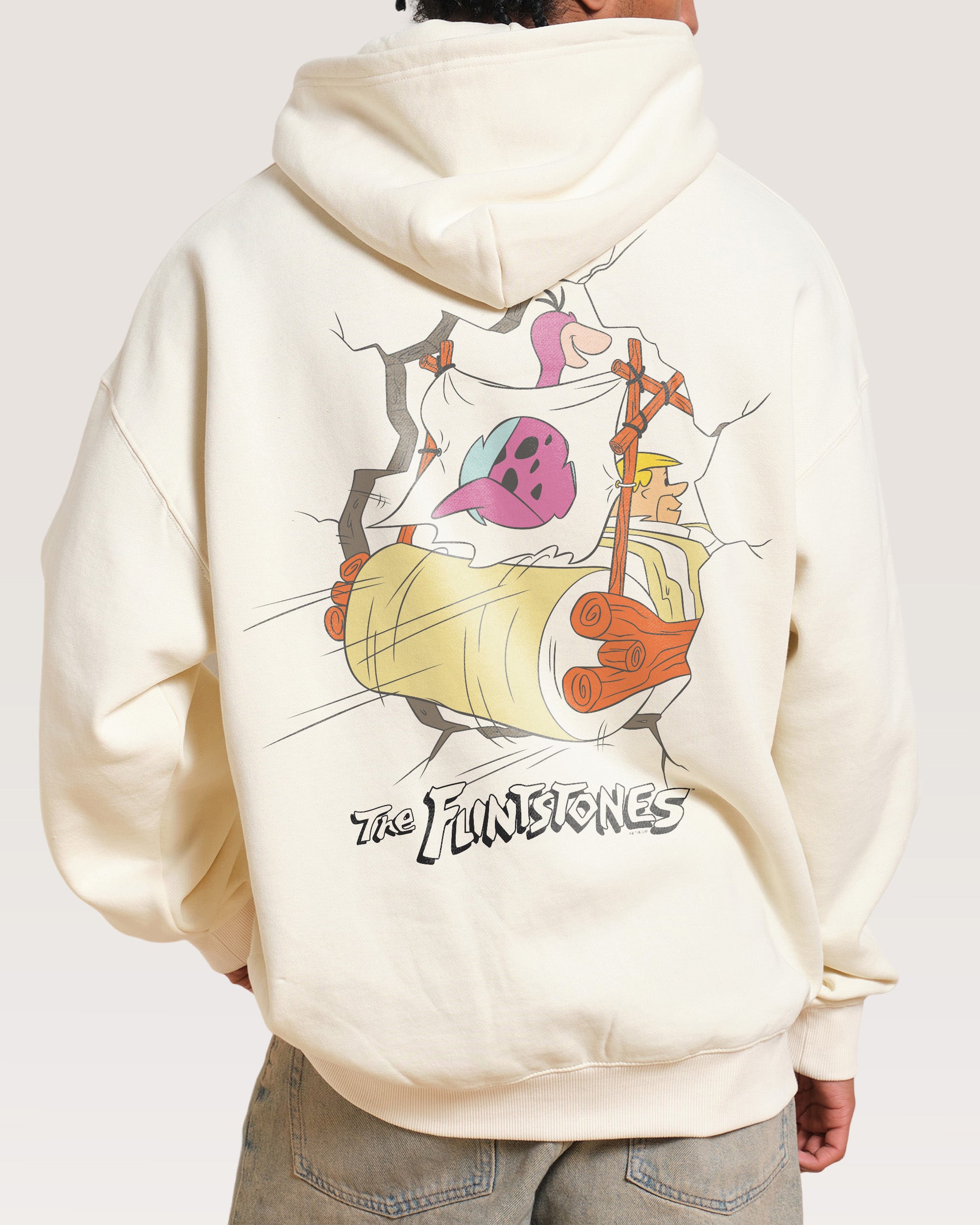 Bedrock Crash Hoodie The Flintstones Collab Unisex 90s Boxy Fit 340gsm Cotton Polyester