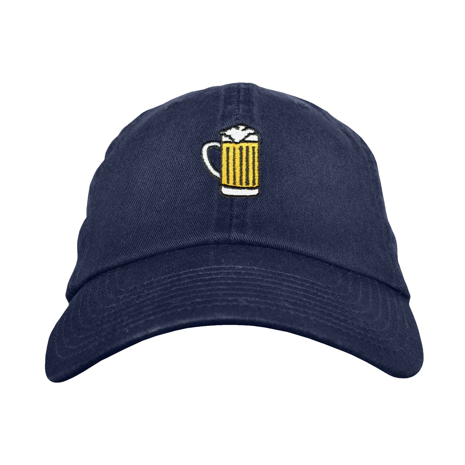 Beer Mug Dad Hat - Embroidered USA Made Unstructured Cotton Twill Adjustable Low Profile