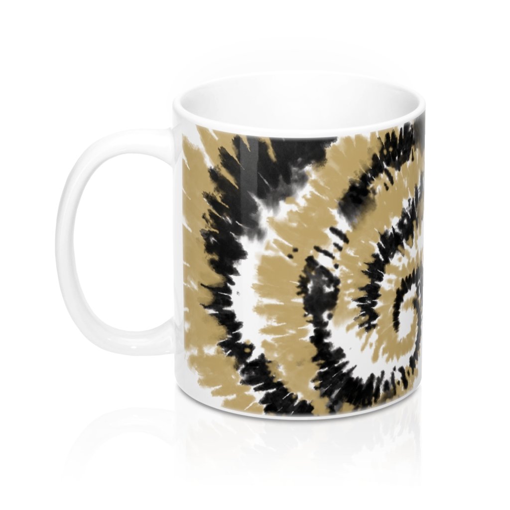 Black & Gold Tie Dye Coffee Mug - 11oz Ceramic