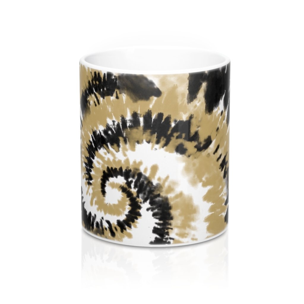 Black & Gold Tie Dye Coffee Mug - 11oz Ceramic