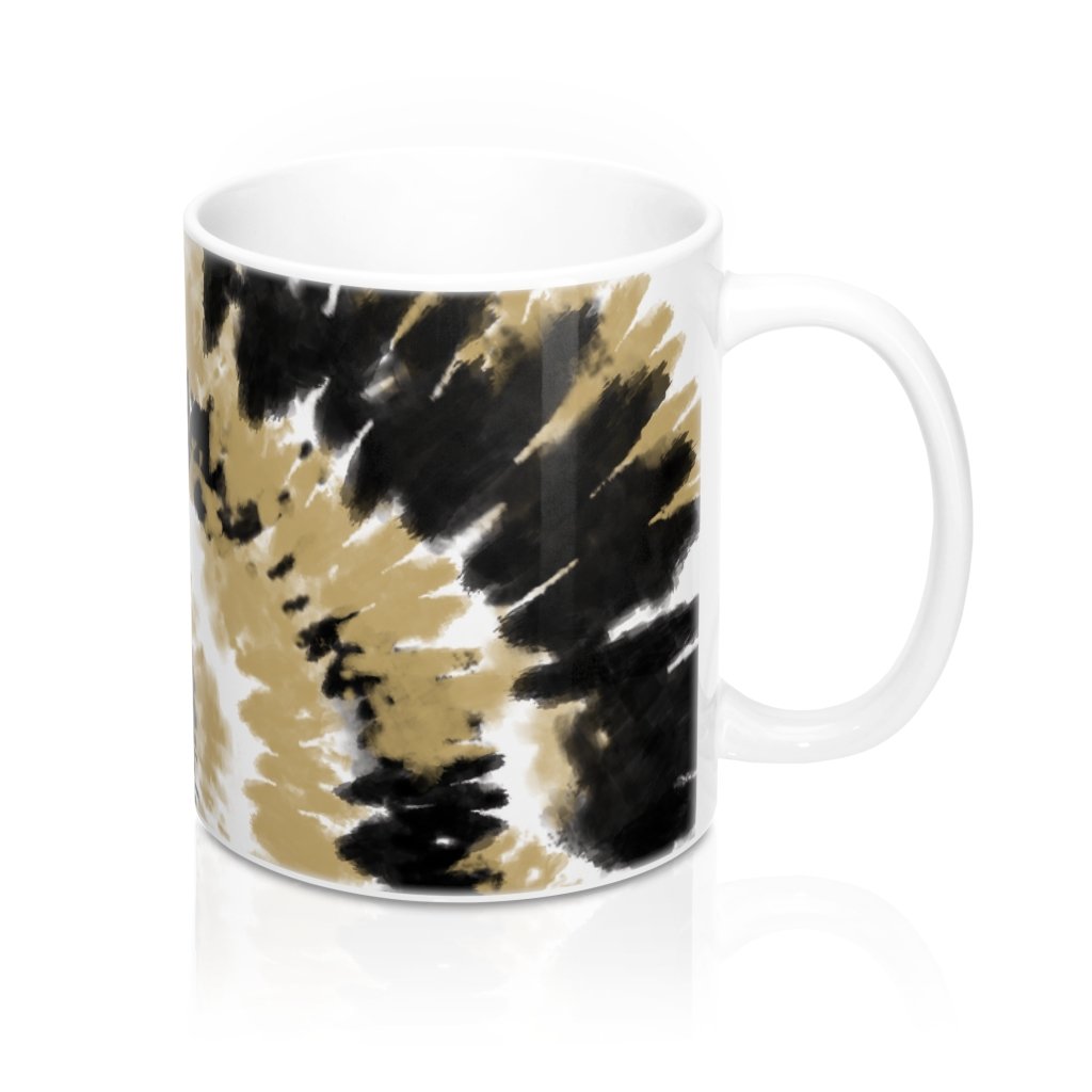 Black & Gold Tie Dye Coffee Mug - 11oz Ceramic