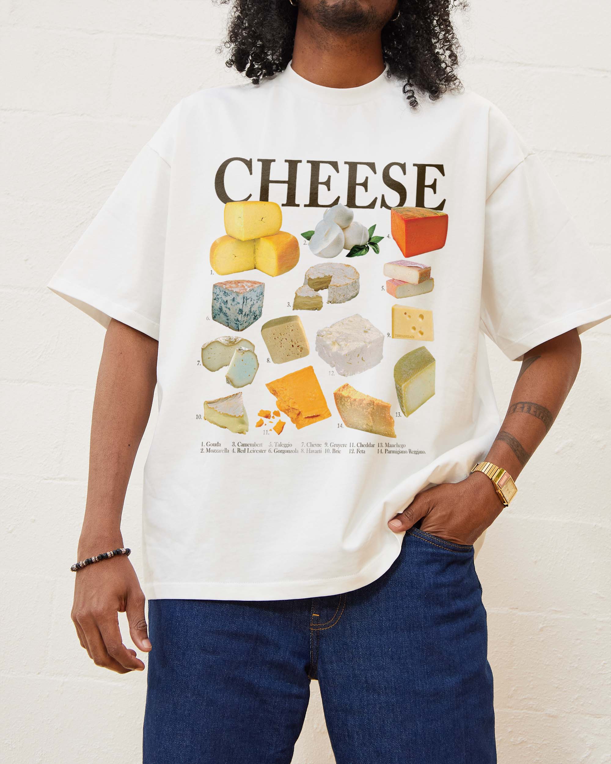 Cheese Homage Oversized Graphic Tee Threadheads Unisex 90s Boxy Fit 100% Combed Cotton