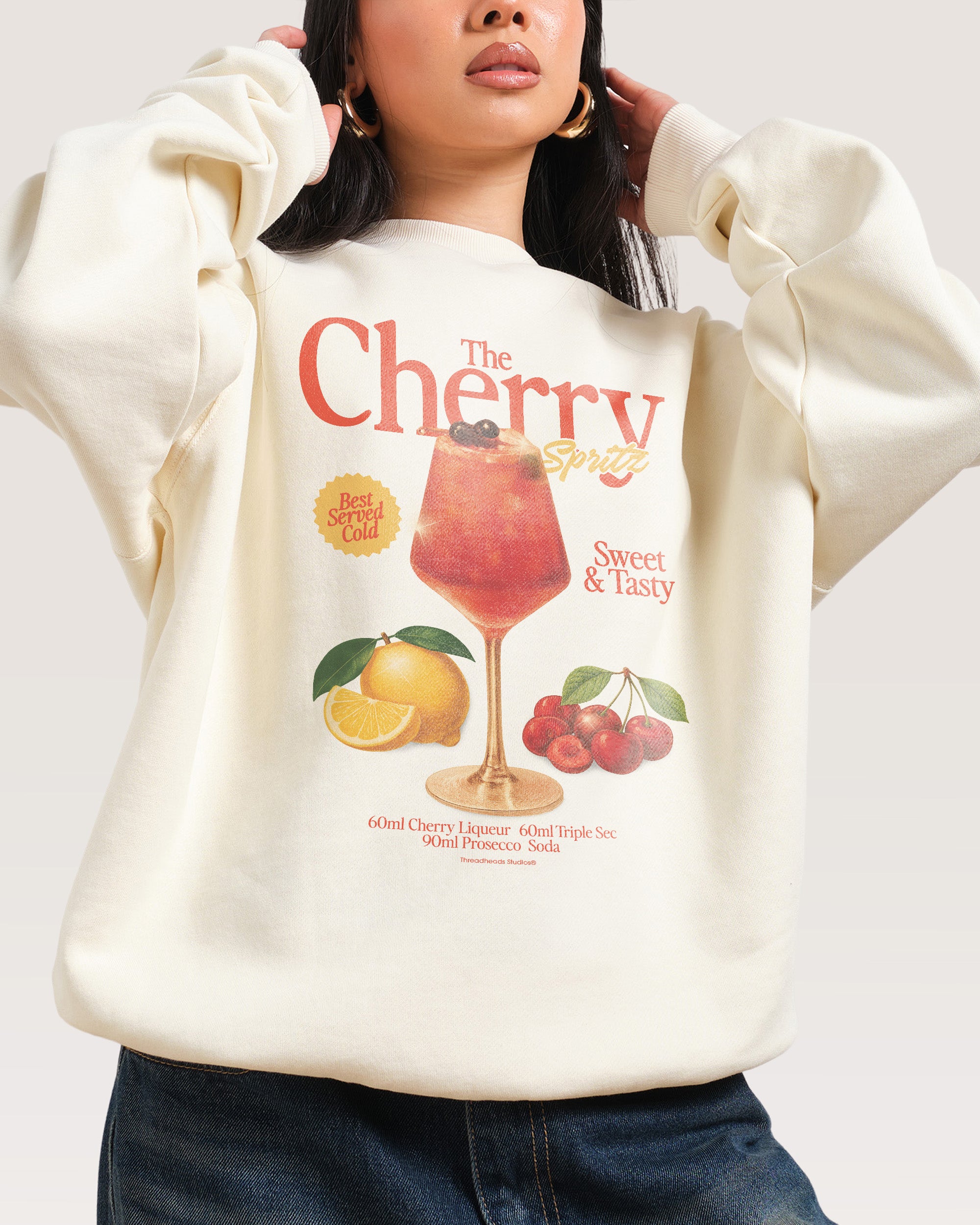 Cherry Spritz Graphic Sweatshirt - Unisex, Premium 340gsm Cotton-Polyester Blend