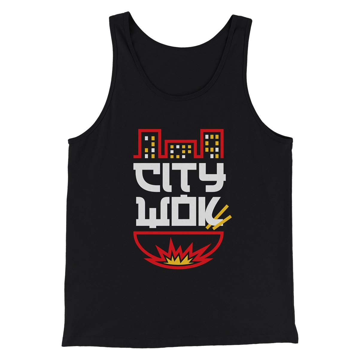 City Wok Men/Unisex Tank Top - Modern Fit Combed Ring-Spun Cotton