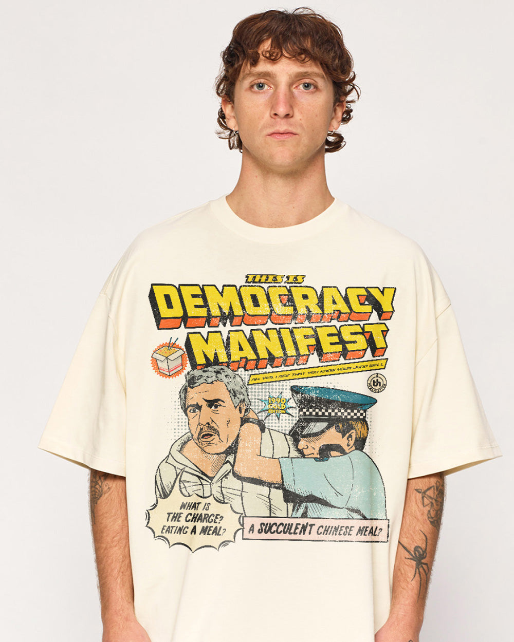 Democracy Manifest Oversized Graphic Tee Unisex 100% Combed Cotton 275gsm