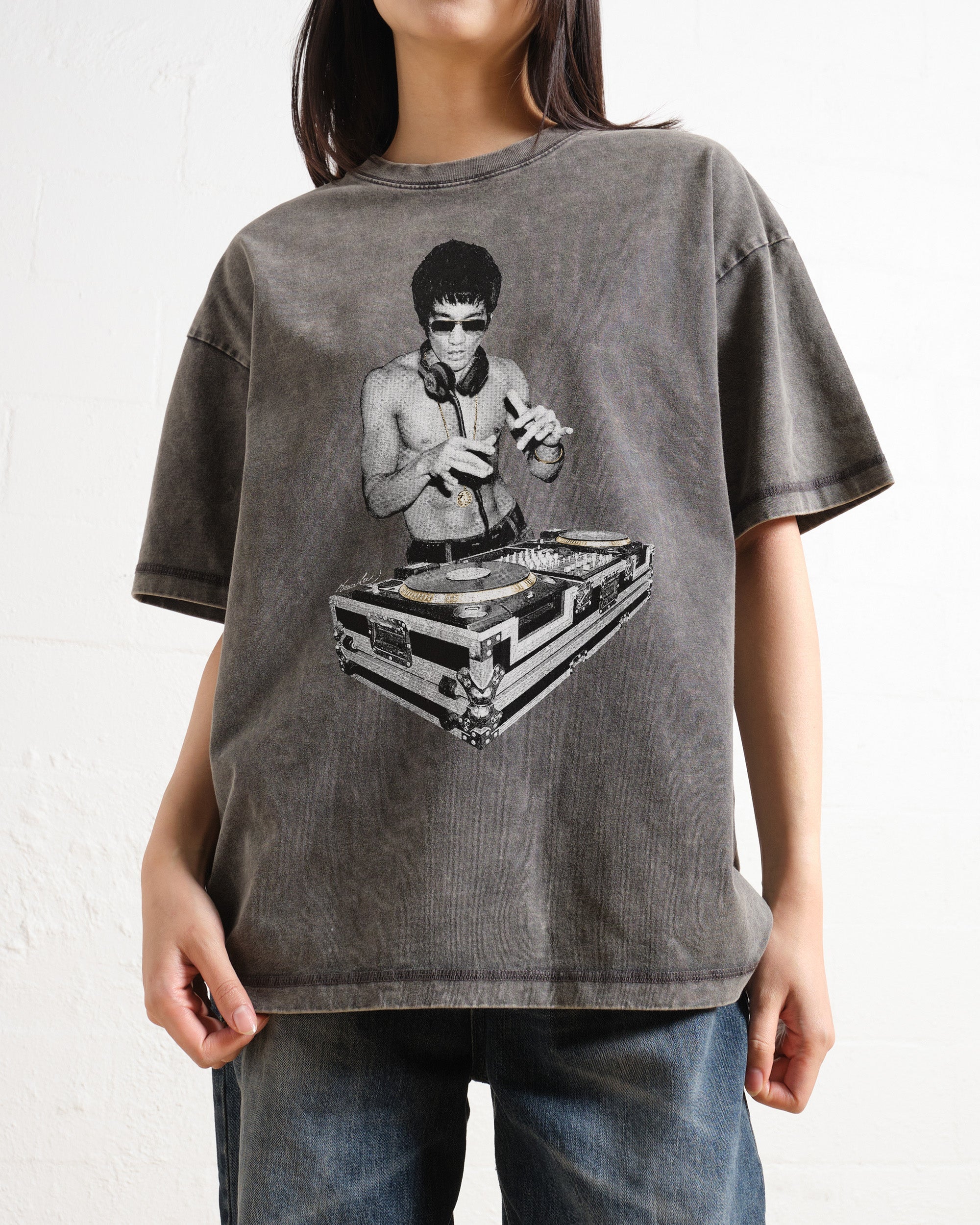 DJ Bruce Lee Oversized Graphic T-Shirt Unisex 90s Boxy Fit 275gsm Cotton