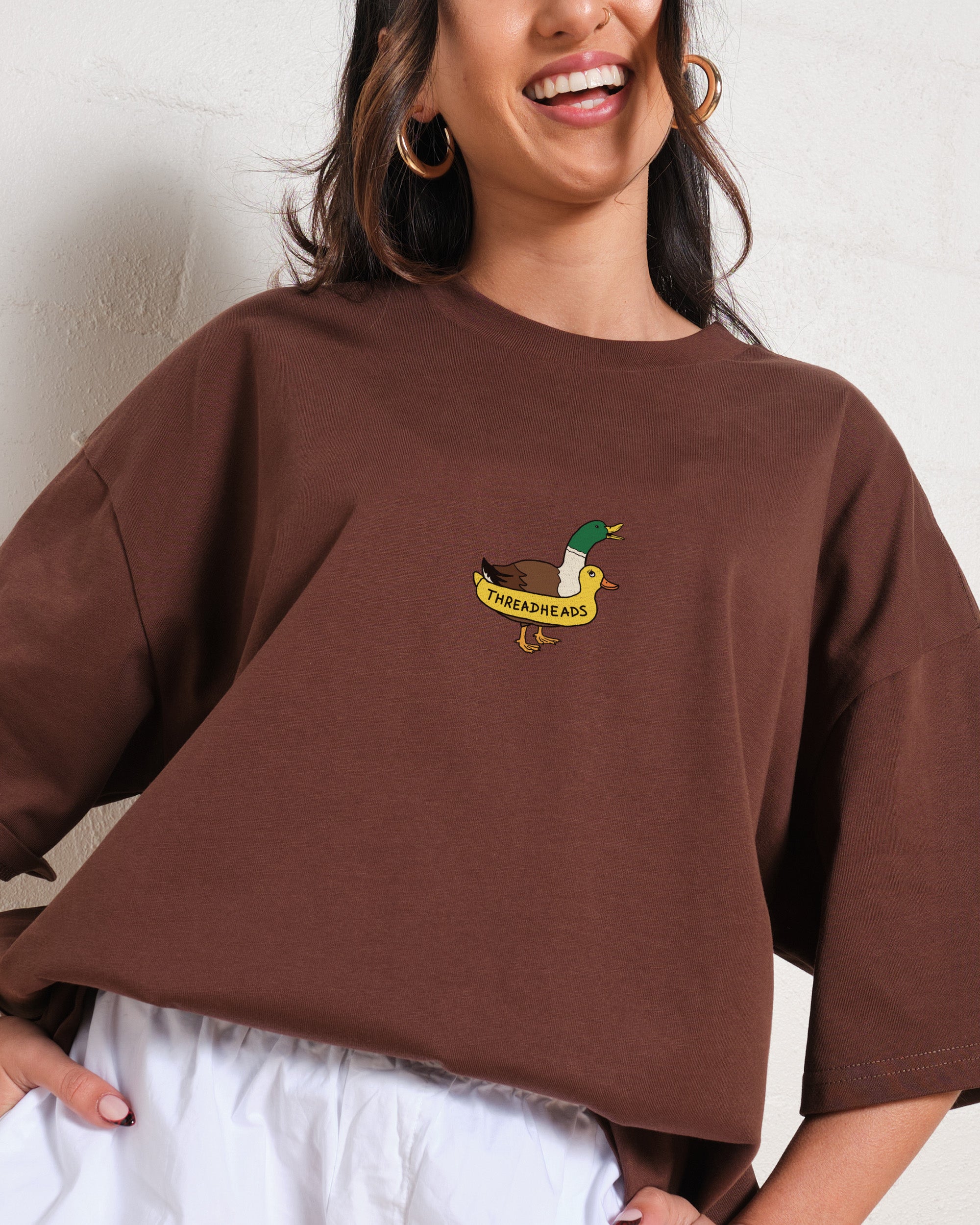 Duck Floatie Oversized Graphic Tee Unisex 90s Boxy Fit 100% Combed Cotton