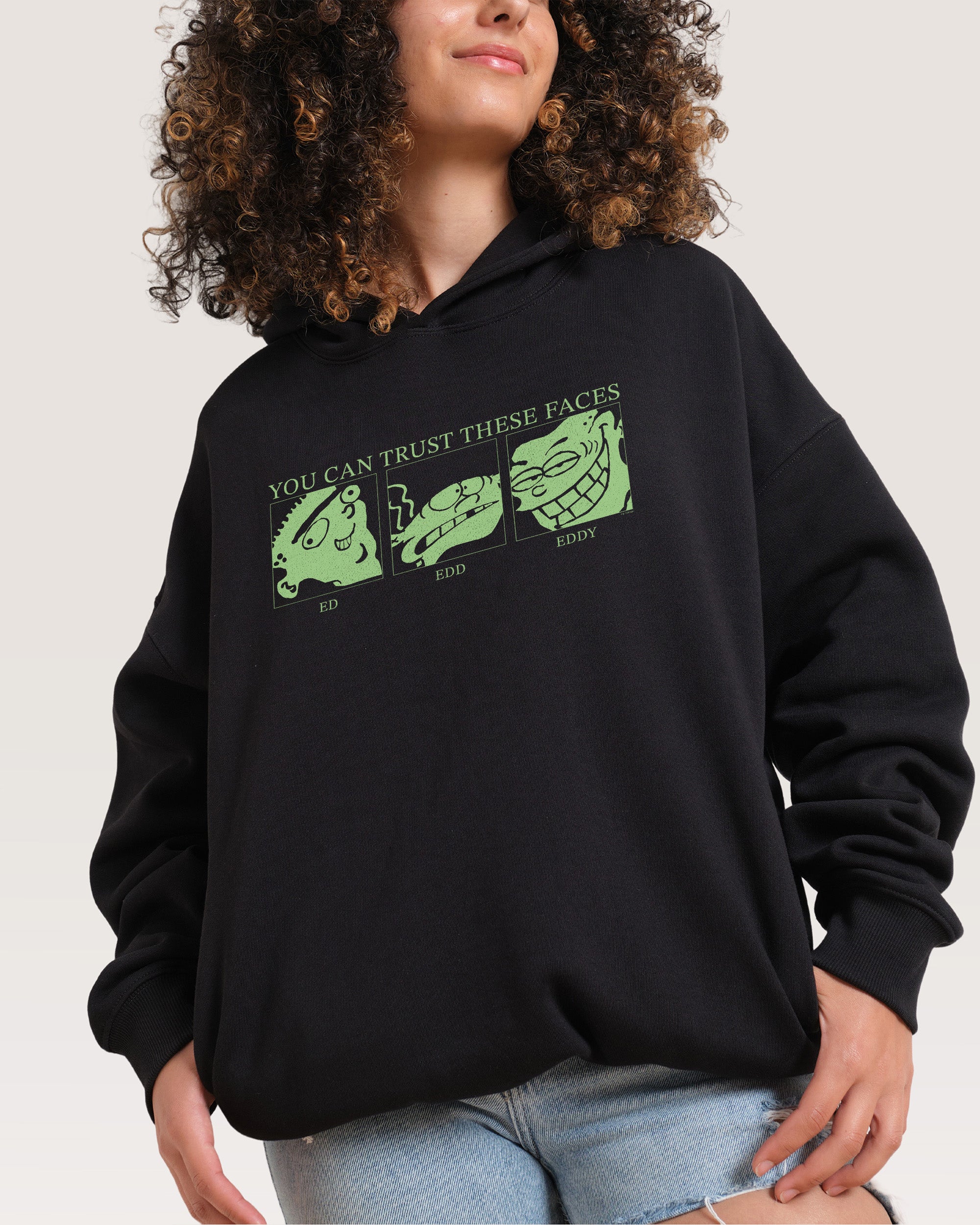Ed Edd n Eddy You Can Trust These Faces Unisex Hoodie - 90s Boxy Fit 80% Cotton