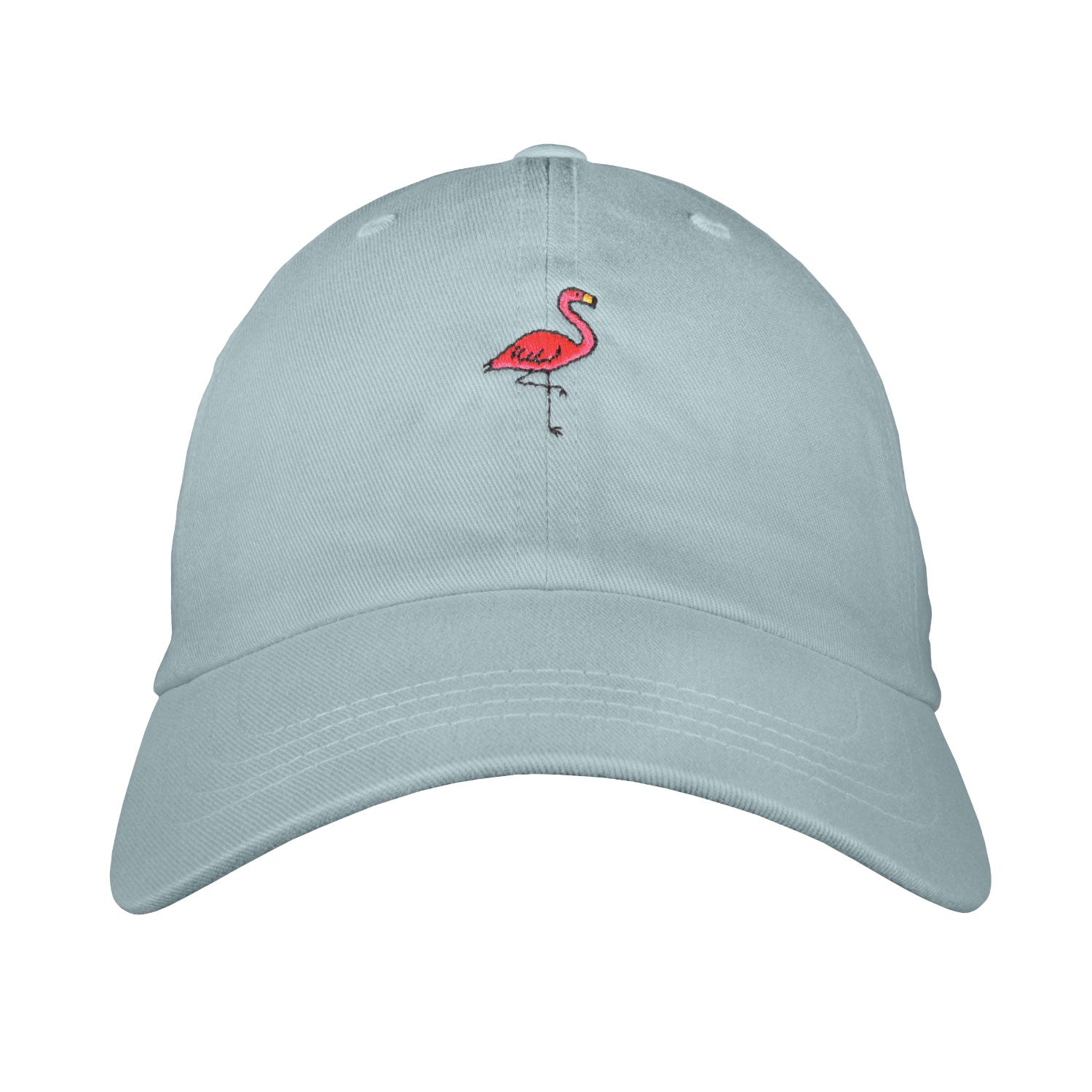 Flamingo Dad Hat - Embroidered Unstructured Cotton Twill Adjustable One Size