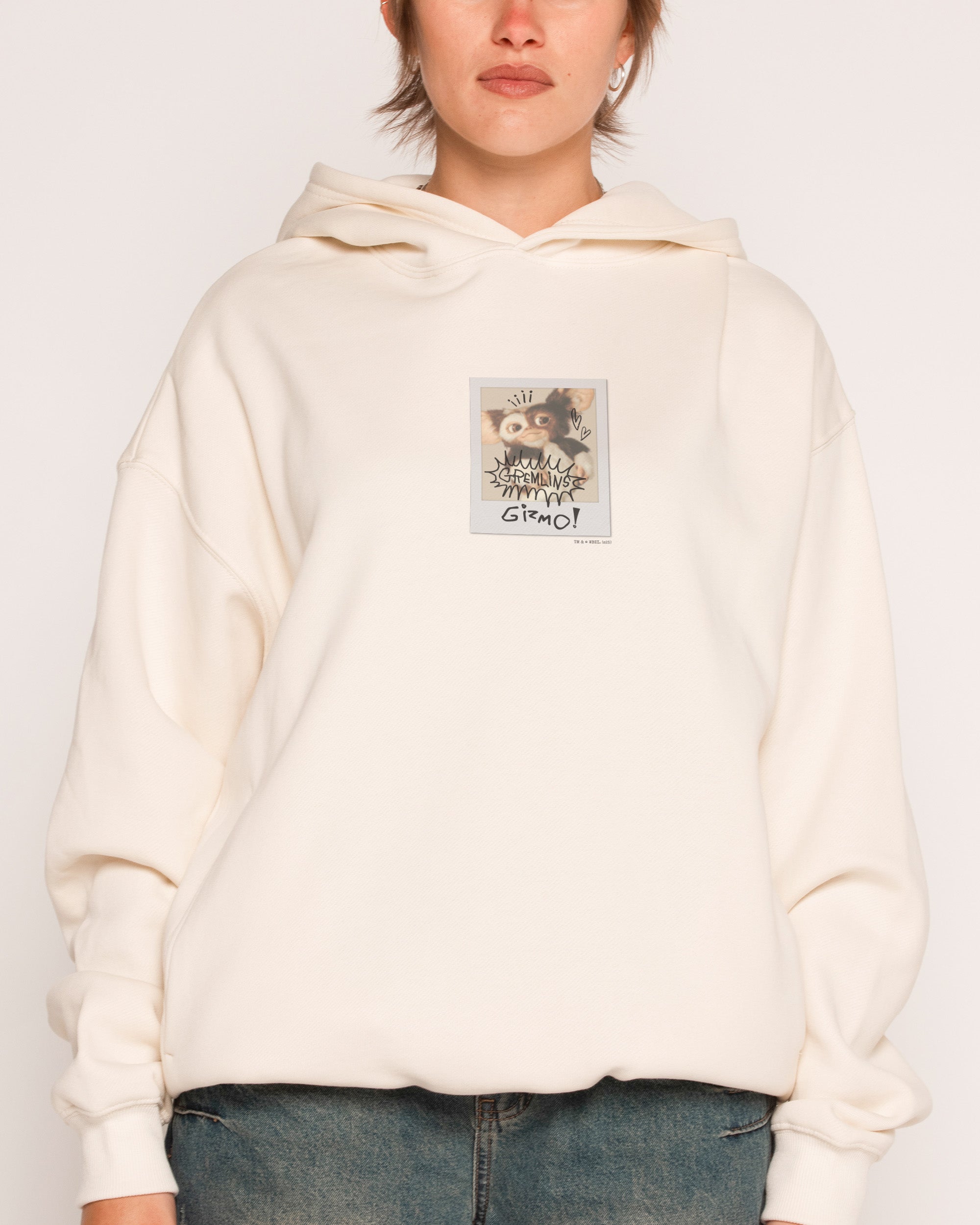 Gizmo Polaroid Gremlins Hoodie - Unisex 90s Boxy Fit 340gsm Cotton Polyester
