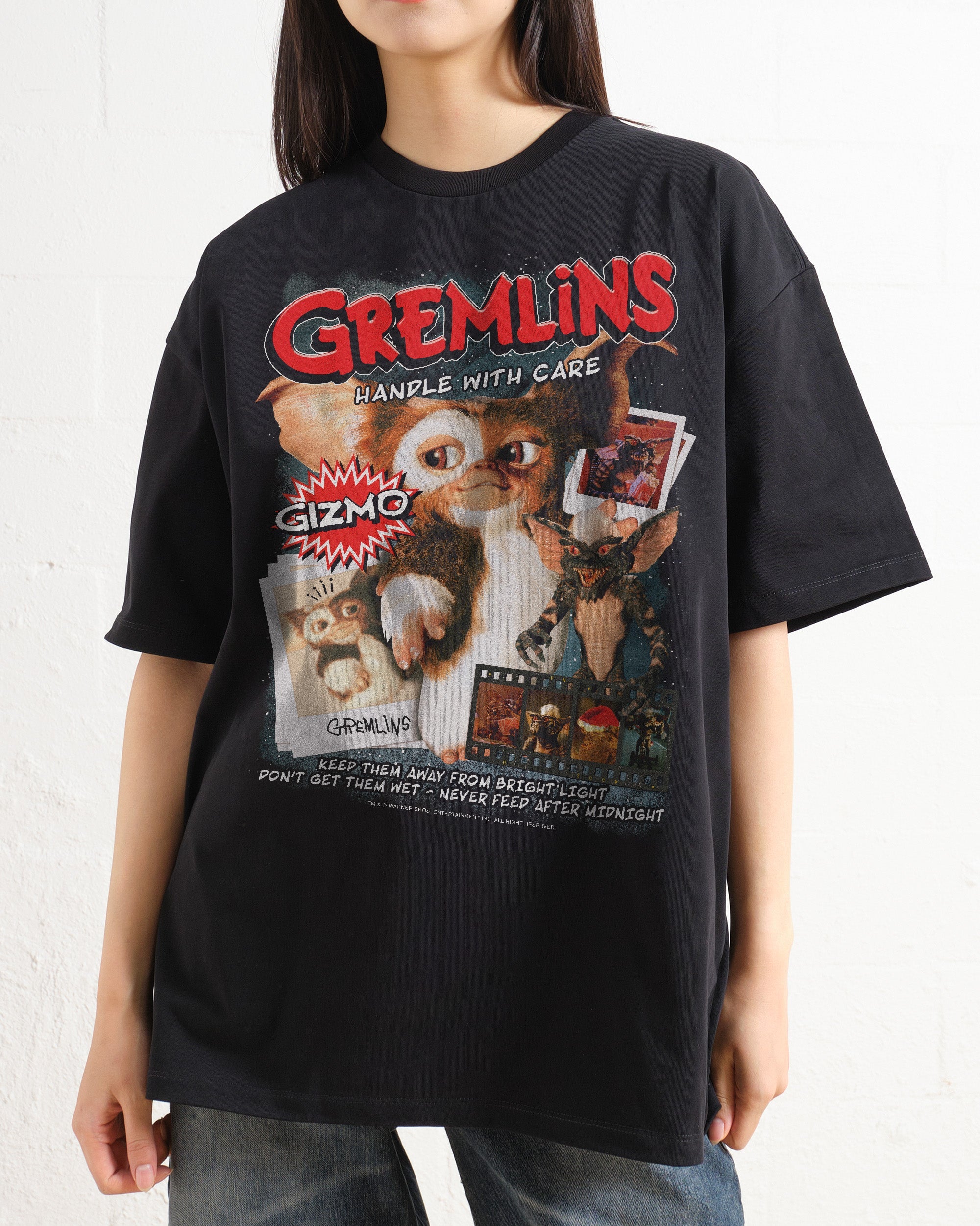 Gremlins Oversized Graphic Tee Unisex 90s Boxy Fit 100% Combed Cotton