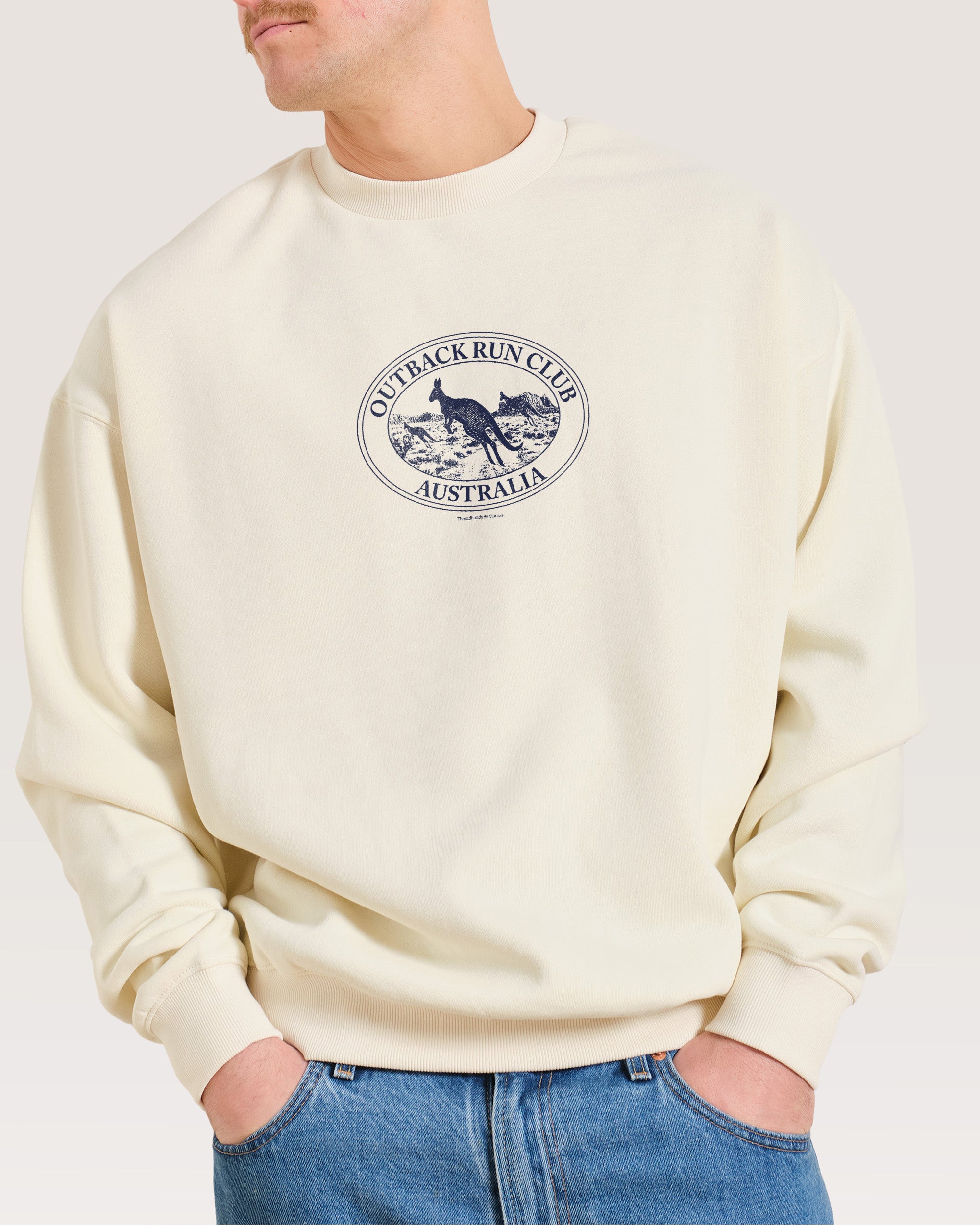 Kangaroo Outback Run Club Unisex Sweatshirt - Premium 340gsm Cotton-Polyester Graphic