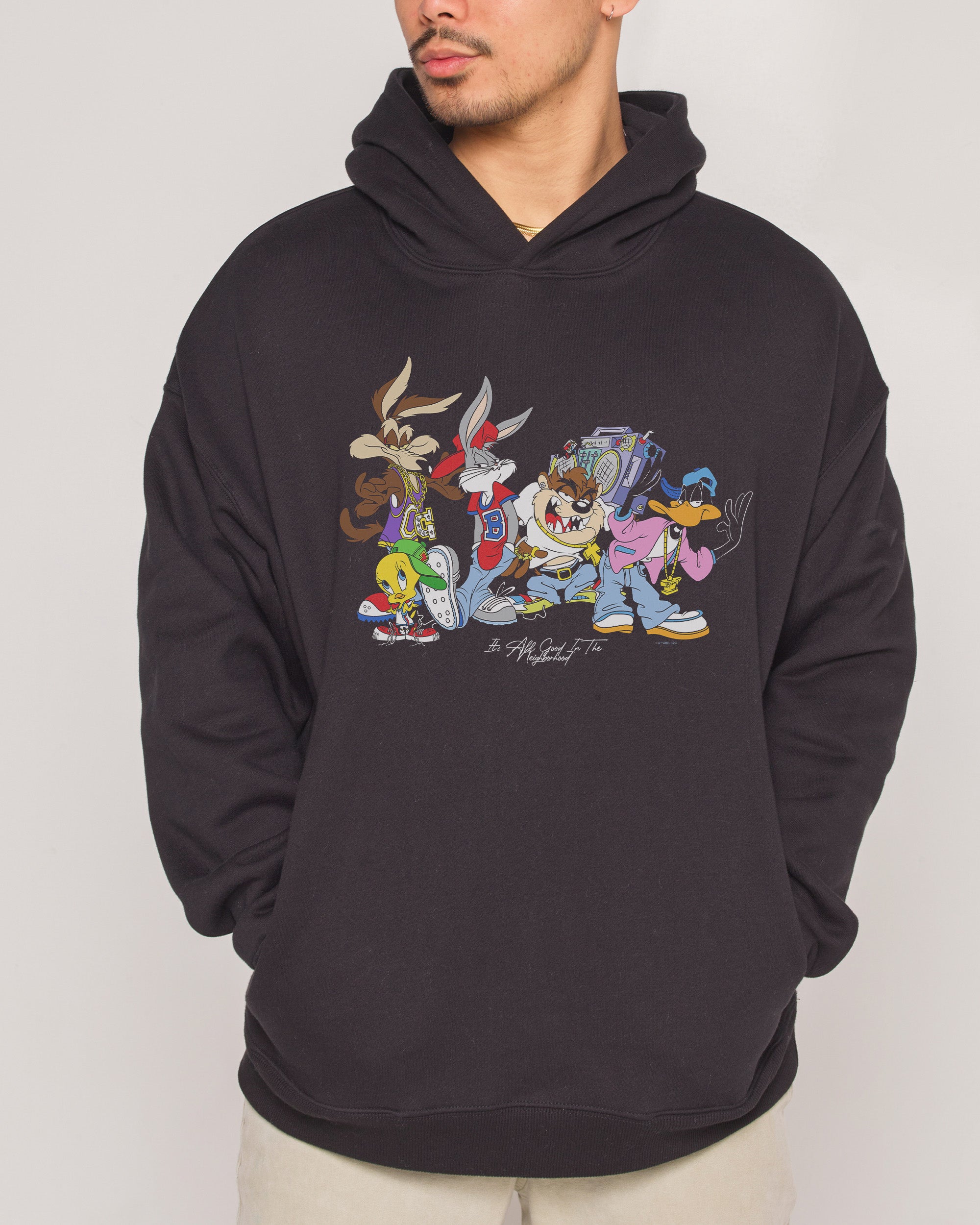 Looney Tunes It's All Good in the Neighborhood Unisex Graphic Hoodie 90s Boxy Fit
