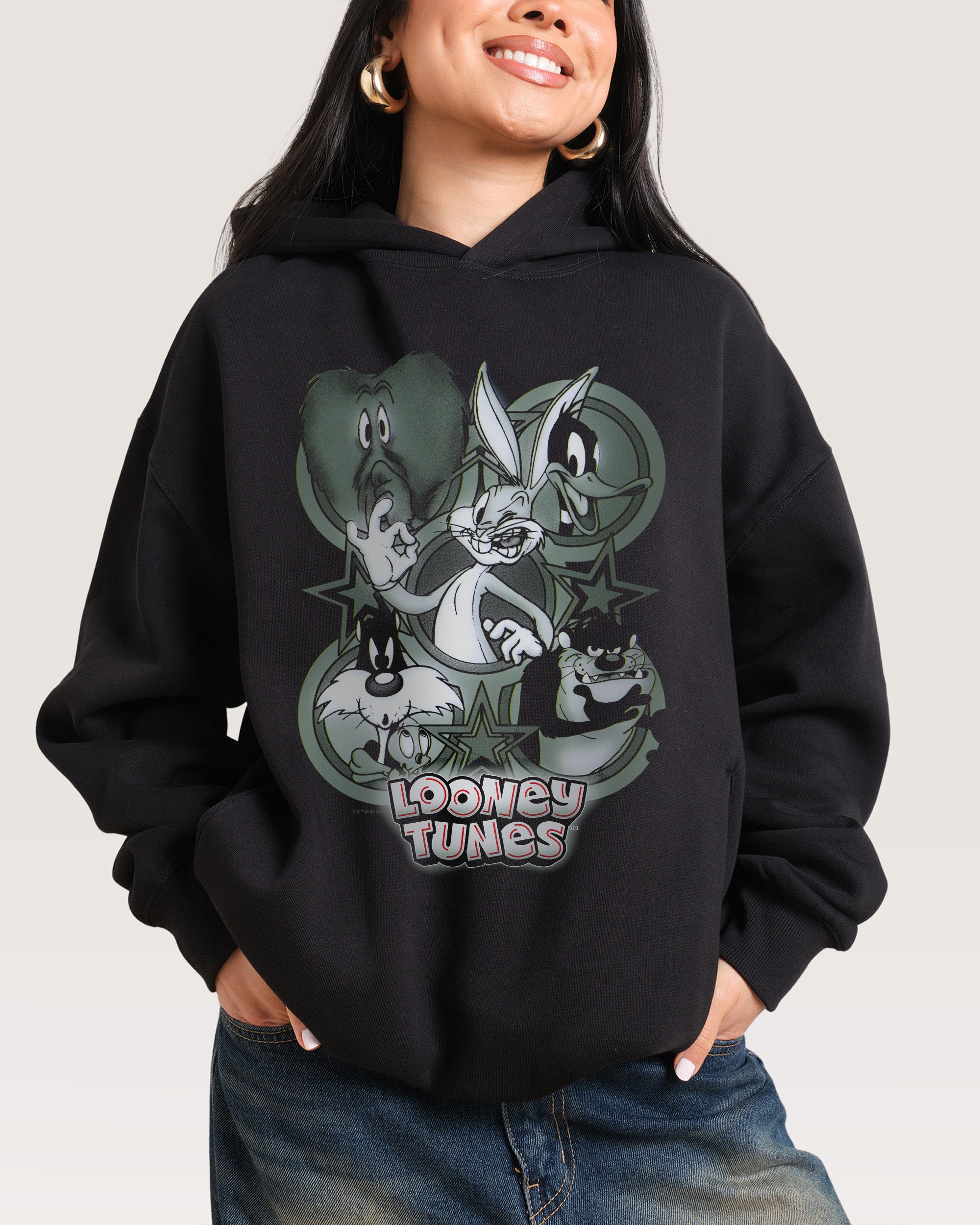 Looney Tunes Show Unisex Graphic Hoodie - 90s Boxy Fit, 80% Cotton 340gsm