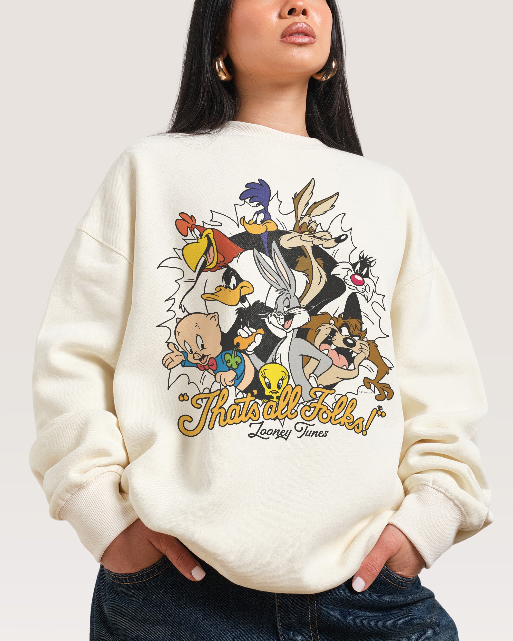 Looney Tunes The Folks Unisex Graphic Sweatshirt 80% Cotton 340gsm