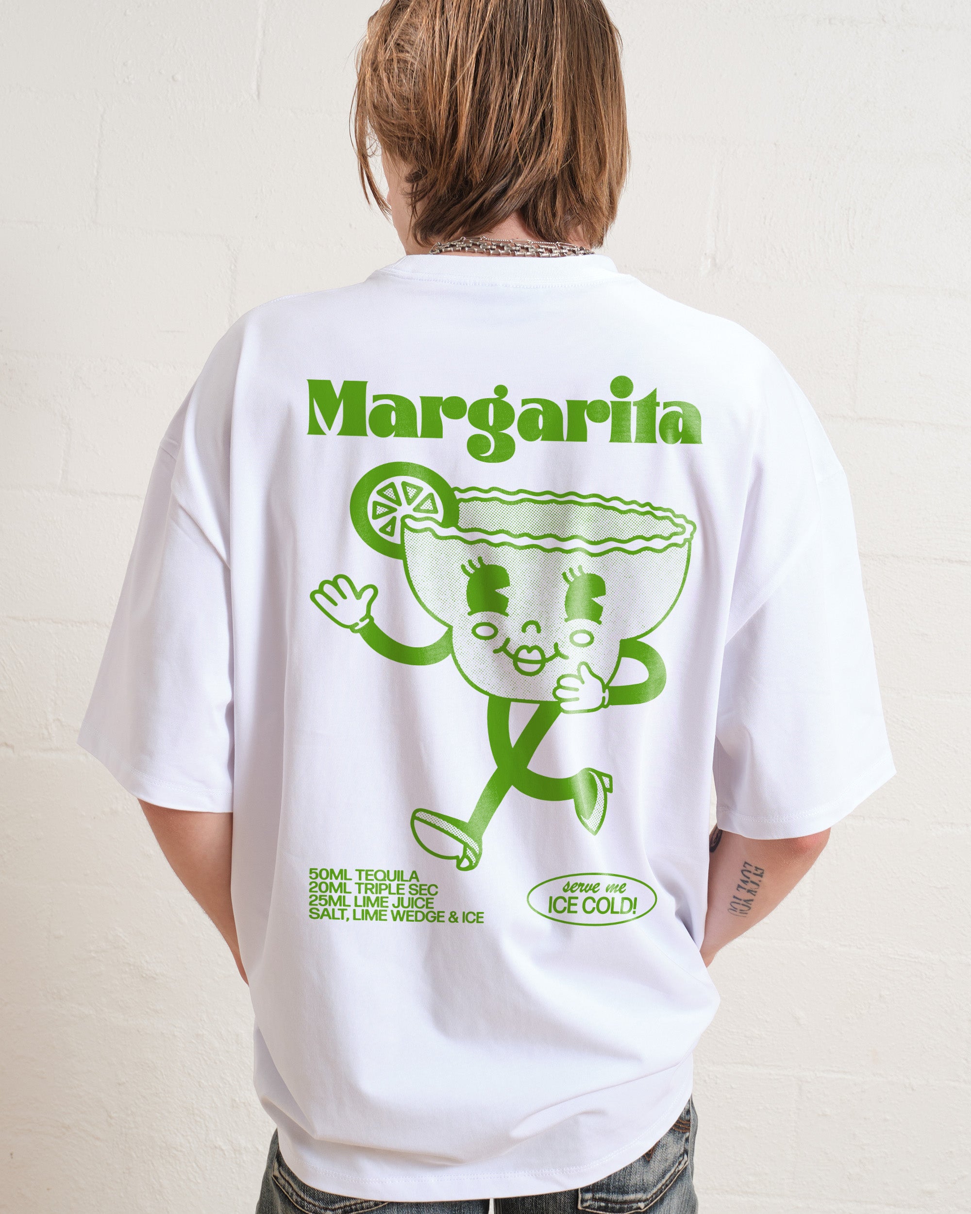 Margarita Oversized Graphic Tee Unisex 90s Boxy Fit 100% Combed Cotton Heavyweight