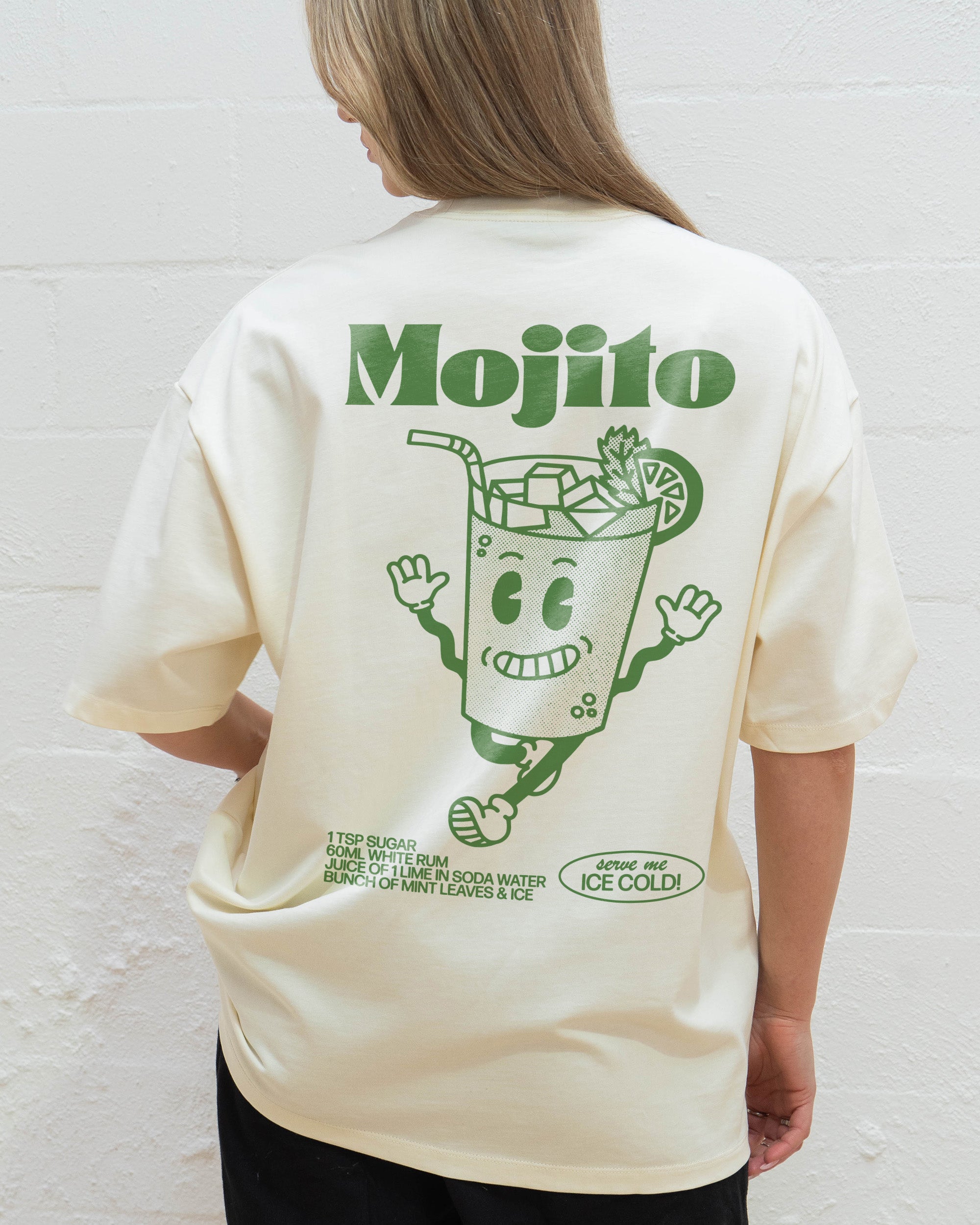 Mojito Oversized Tee Unisex 90s Graphic T-Shirt Heavyweight 100% Combed Cotton