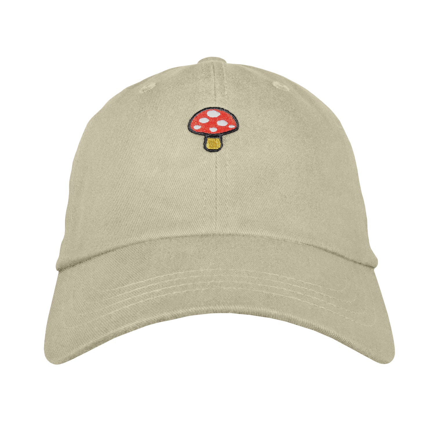 Mushroom Dad Hat - Embroidered USA Made 100% Cotton Unstructured Adjustable