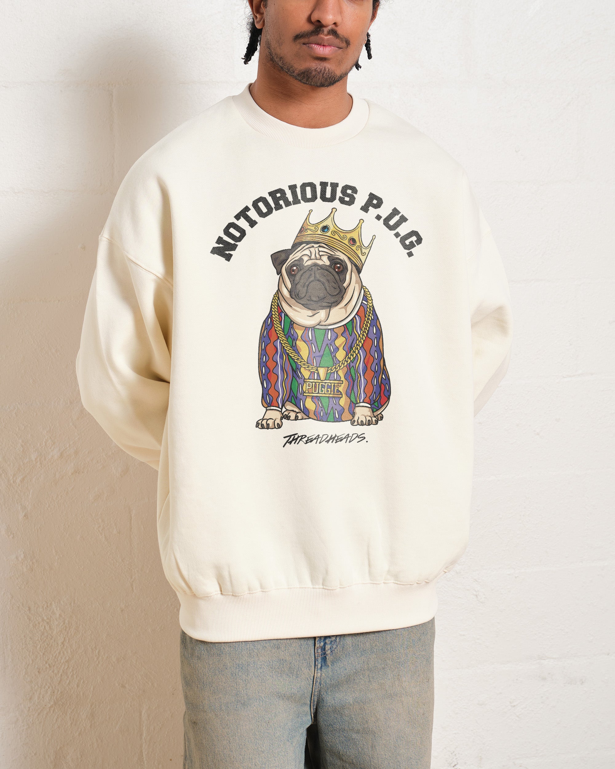 Notorious PUG Sweatshirt Unisex Graphic 80% Cotton 340gsm Thick Fabric
