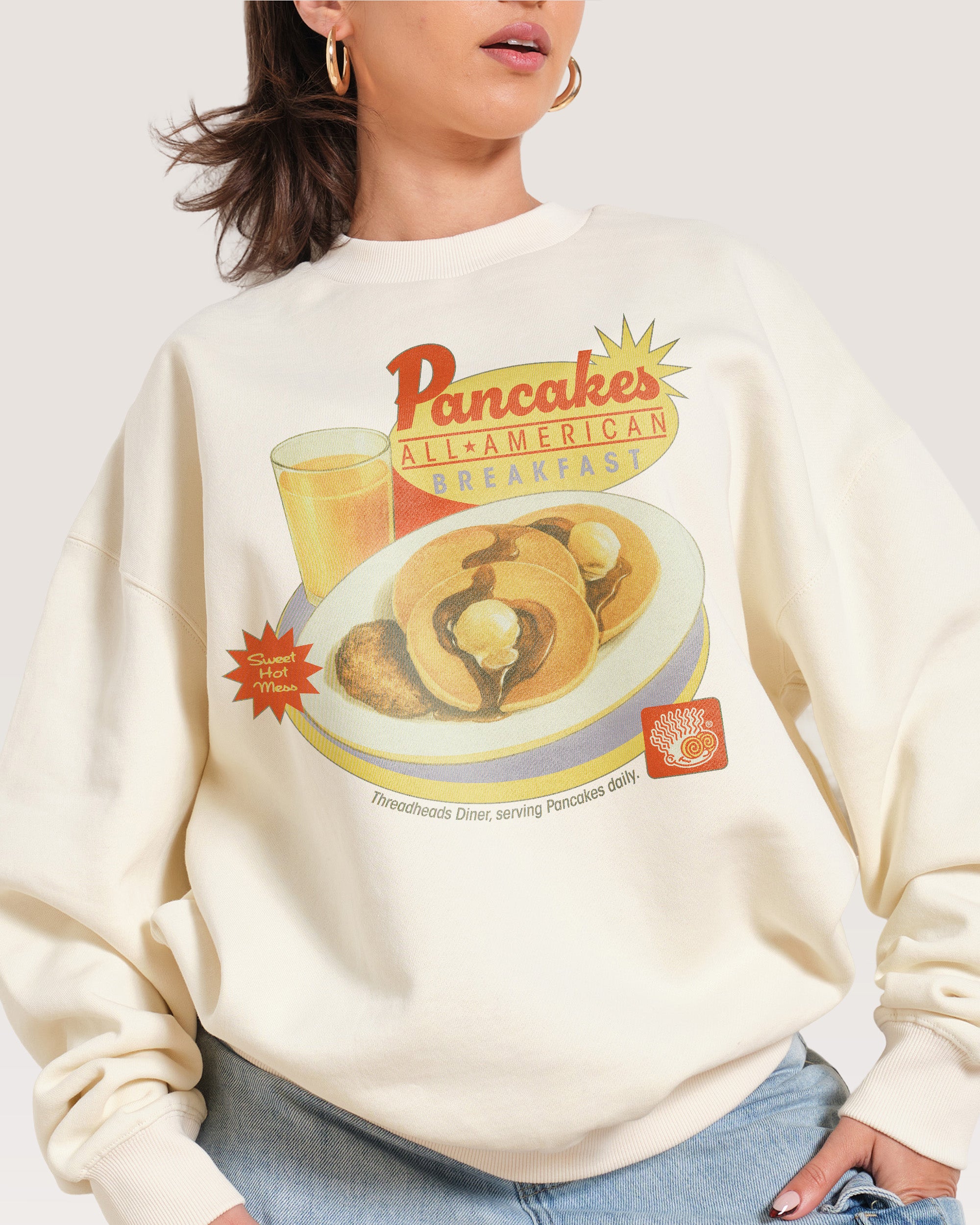 Pancakes Graphic Unisex Sweatshirt - Premium 340gsm Cotton-Polyester Blend