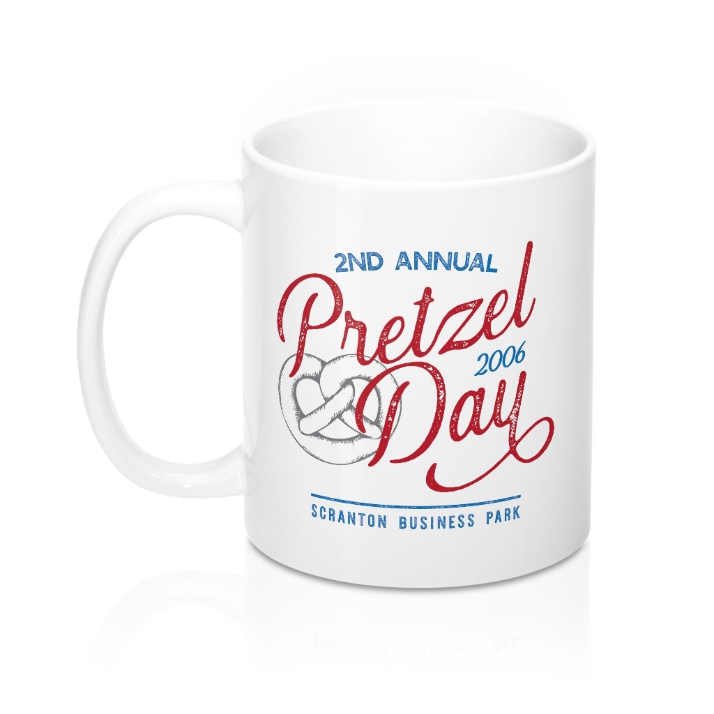 Pretzel Day Coffee Mug - White Ceramic 11oz Classic Shape