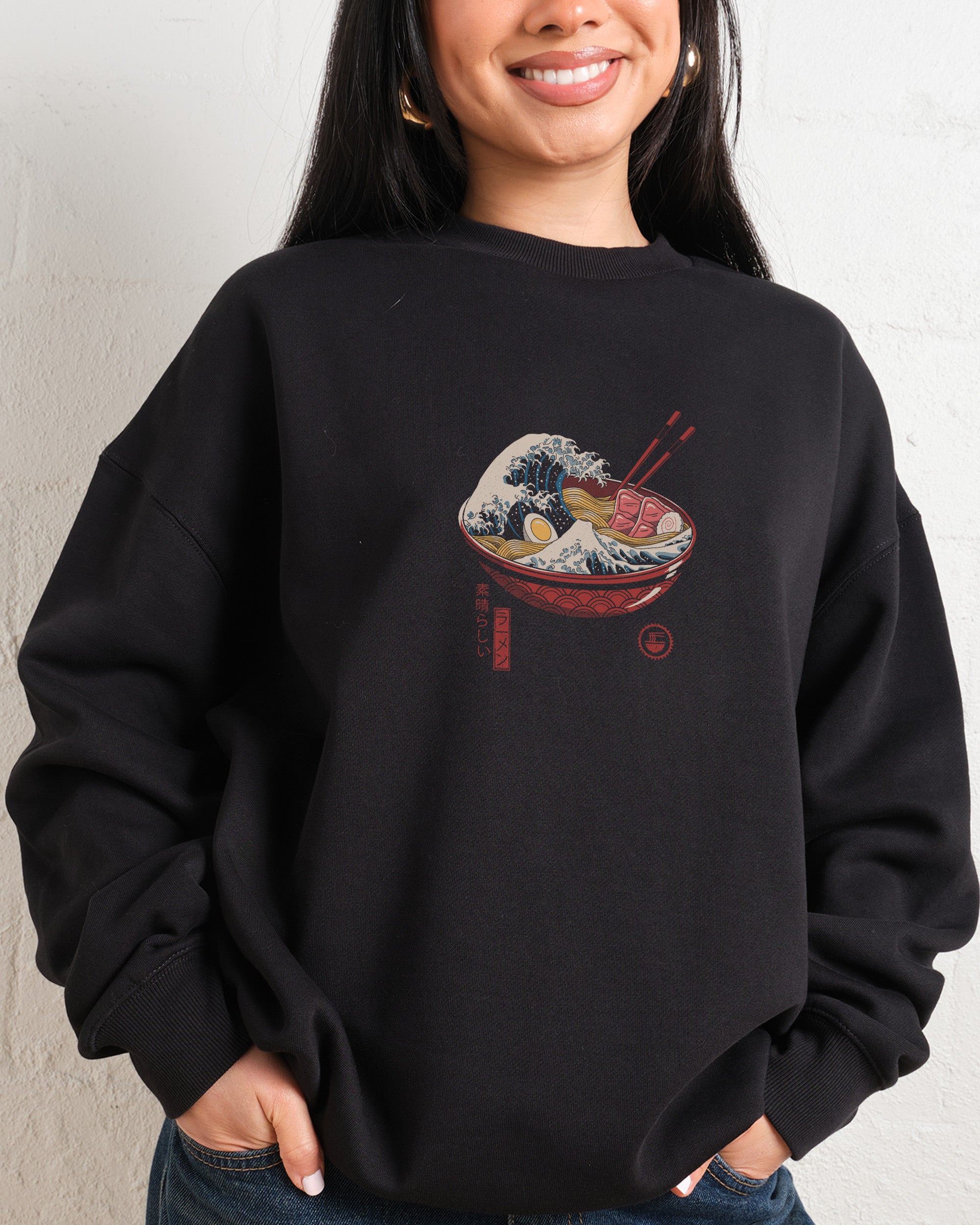 Ramen Wave Unisex Sweatshirt - 340gsm Cotton Polyester Blend by Vincent Trinidad