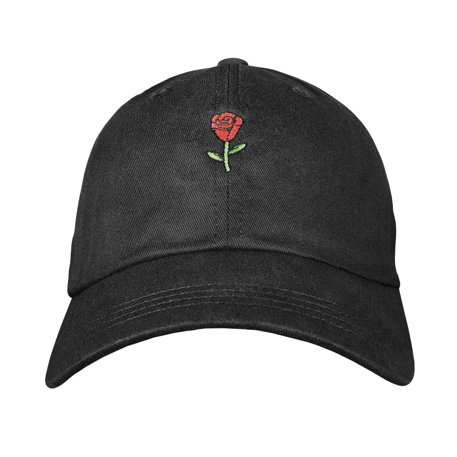 Rose Dad Hat - Embroidered USA Made 100% Cotton Unstructured Adjustable