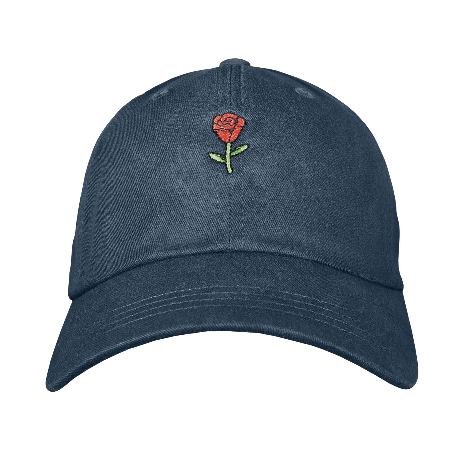 Rose Dad Hat - Embroidered USA Made 100% Cotton Unstructured Adjustable