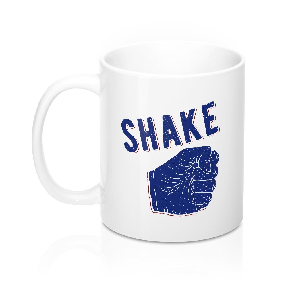 Shake Coffee Mug - White Ceramic, 11oz Durable Classic Shape