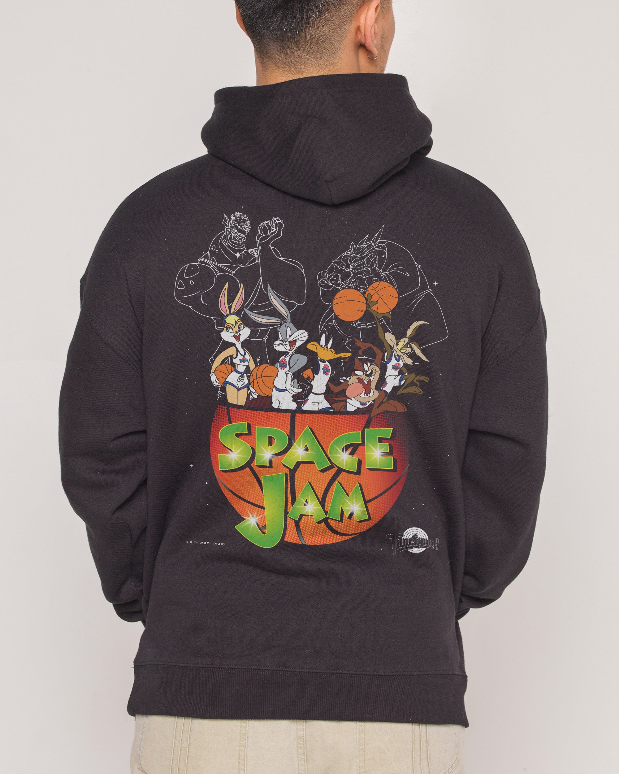 Space Jam Stars Looney Tunes Unisex Hoodie - 90s Boxy Fit, 80% Cotton