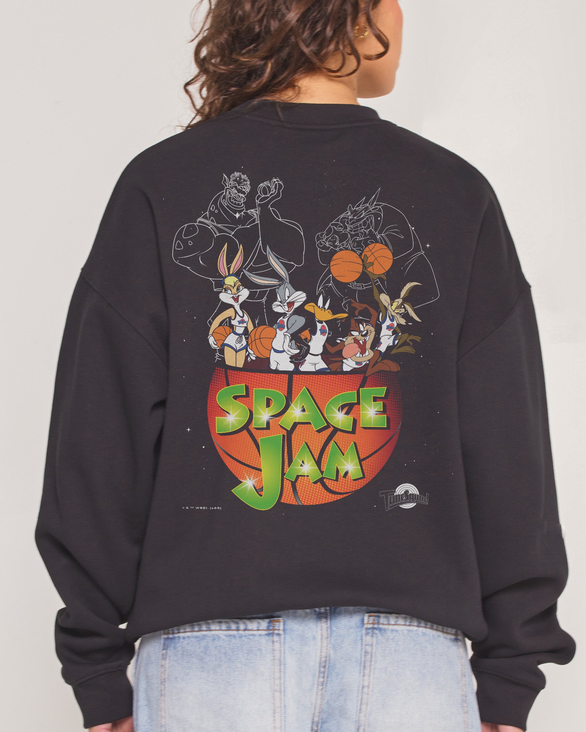 Space Jam Stars Unisex Sweatshirt - Looney Tunes Official Collab, 340gsm Cotton-Poly Blend