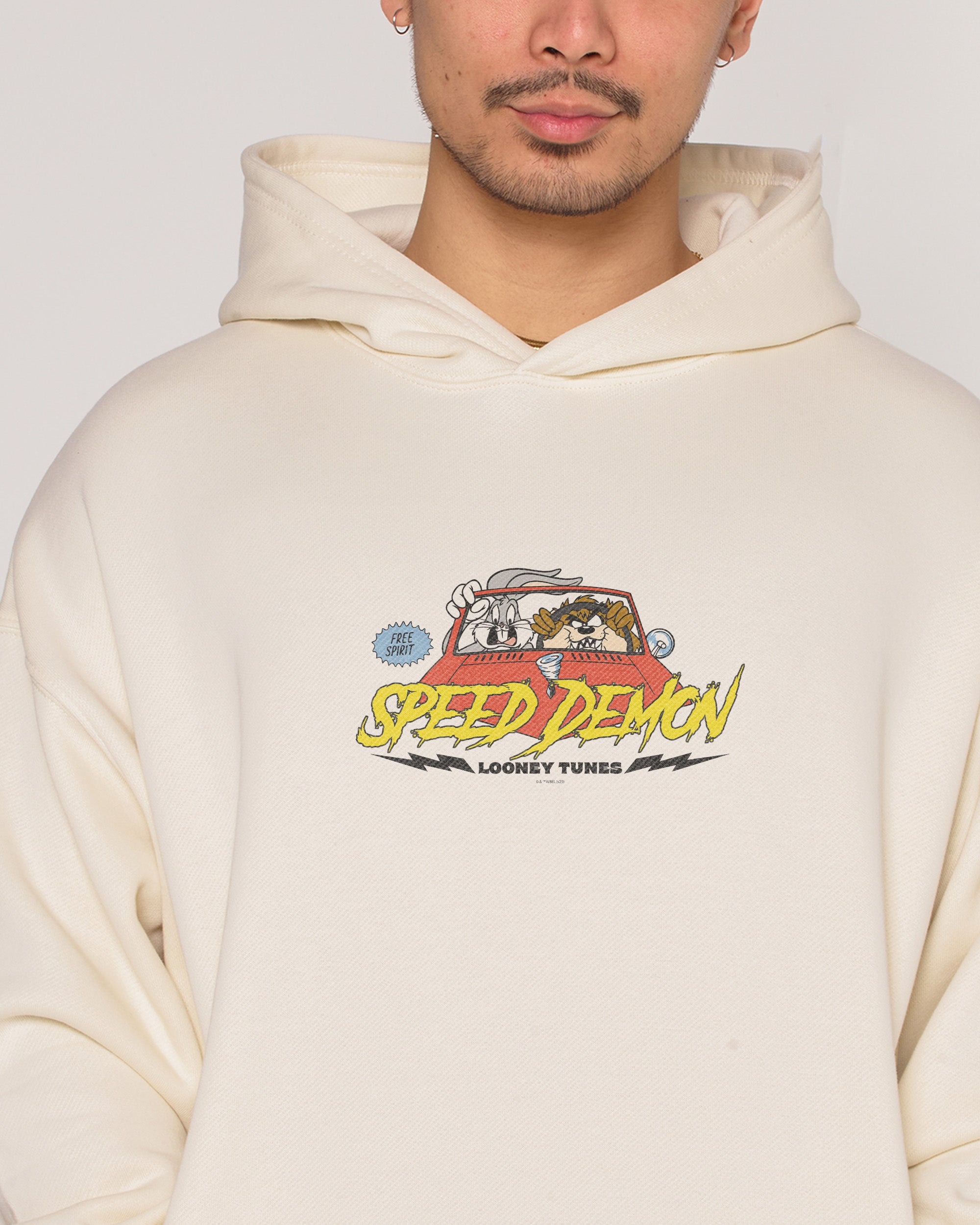 Speed Demon Looney Tunes Unisex Hoodie - 90s Boxy Fit, 340gsm Cotton Polyester
