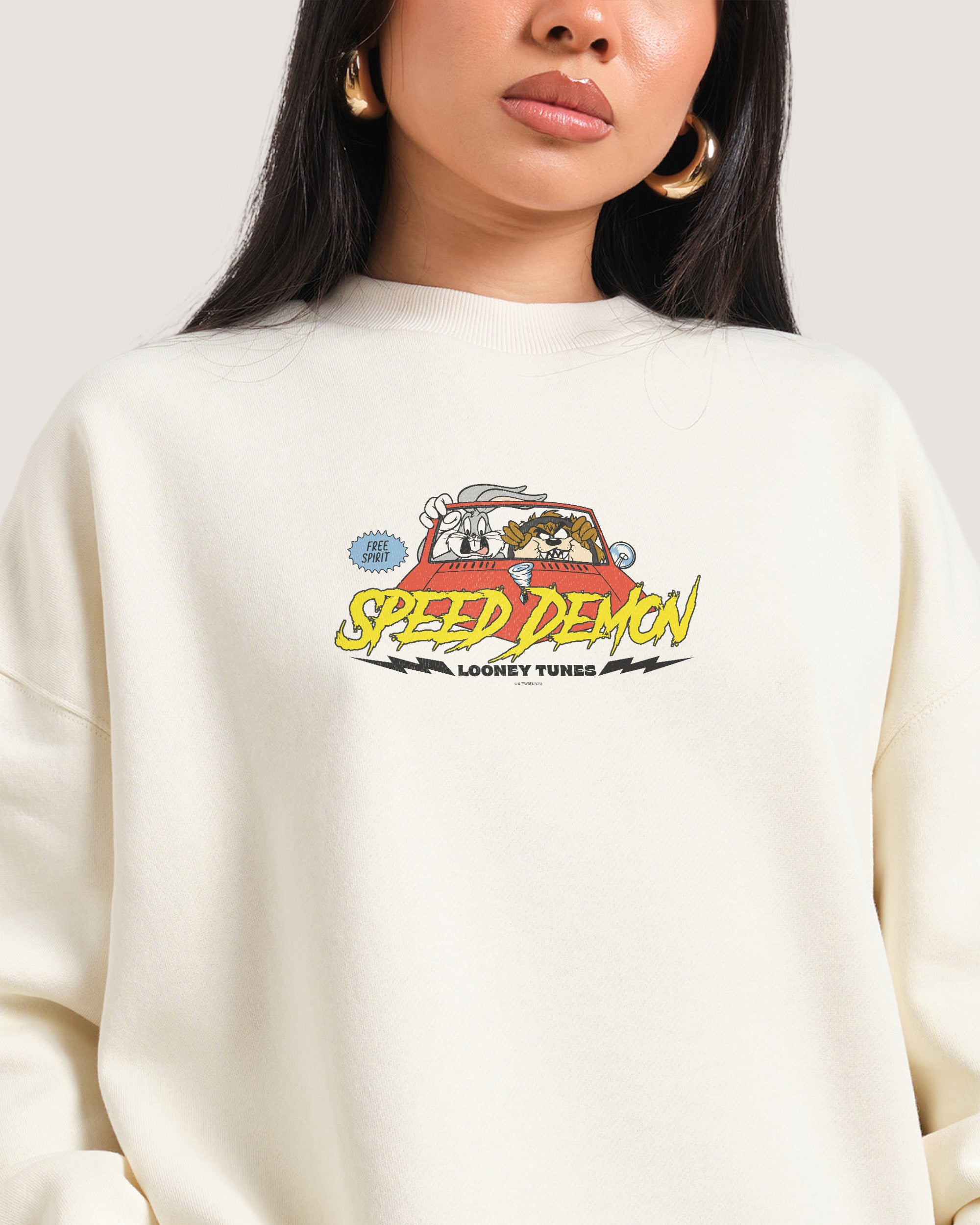 Speed Demon Looney Tunes Unisex Sweatshirt - 340gsm Cotton Polyester Graphic Print
