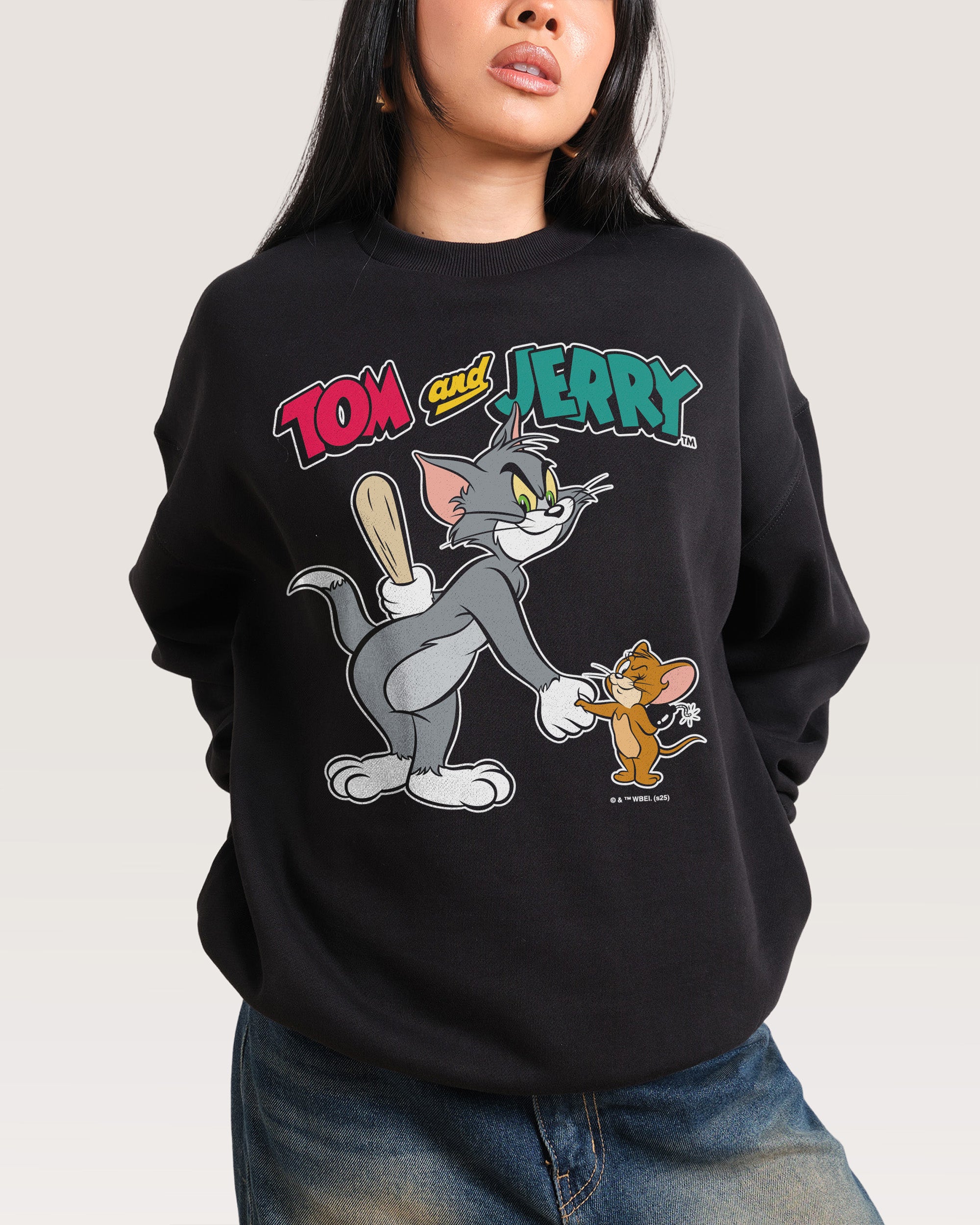Tom and Jerry Best Friends Unisex Graphic Sweatshirt 340gsm Cotton Poly Blend
