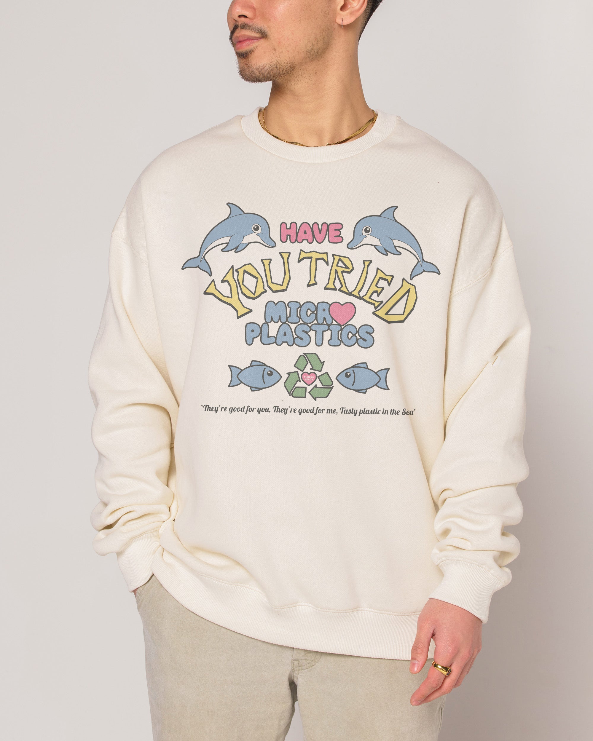 Tried Microplastics? Graphic Sweatshirt - Unisex, 340gsm Cotton-Polyester Blend