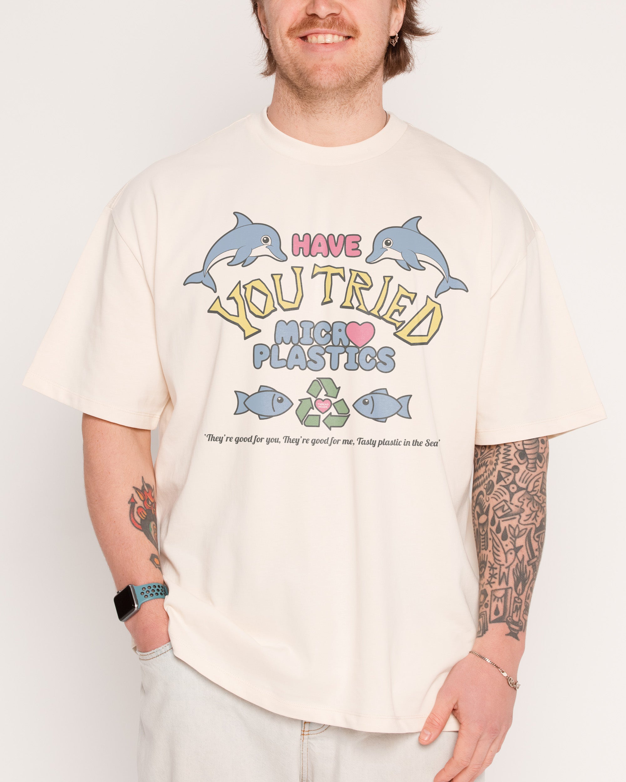 Tried Microplastics Oversized Graphic Tee Unisex 100% Combed Cotton 275gsm
