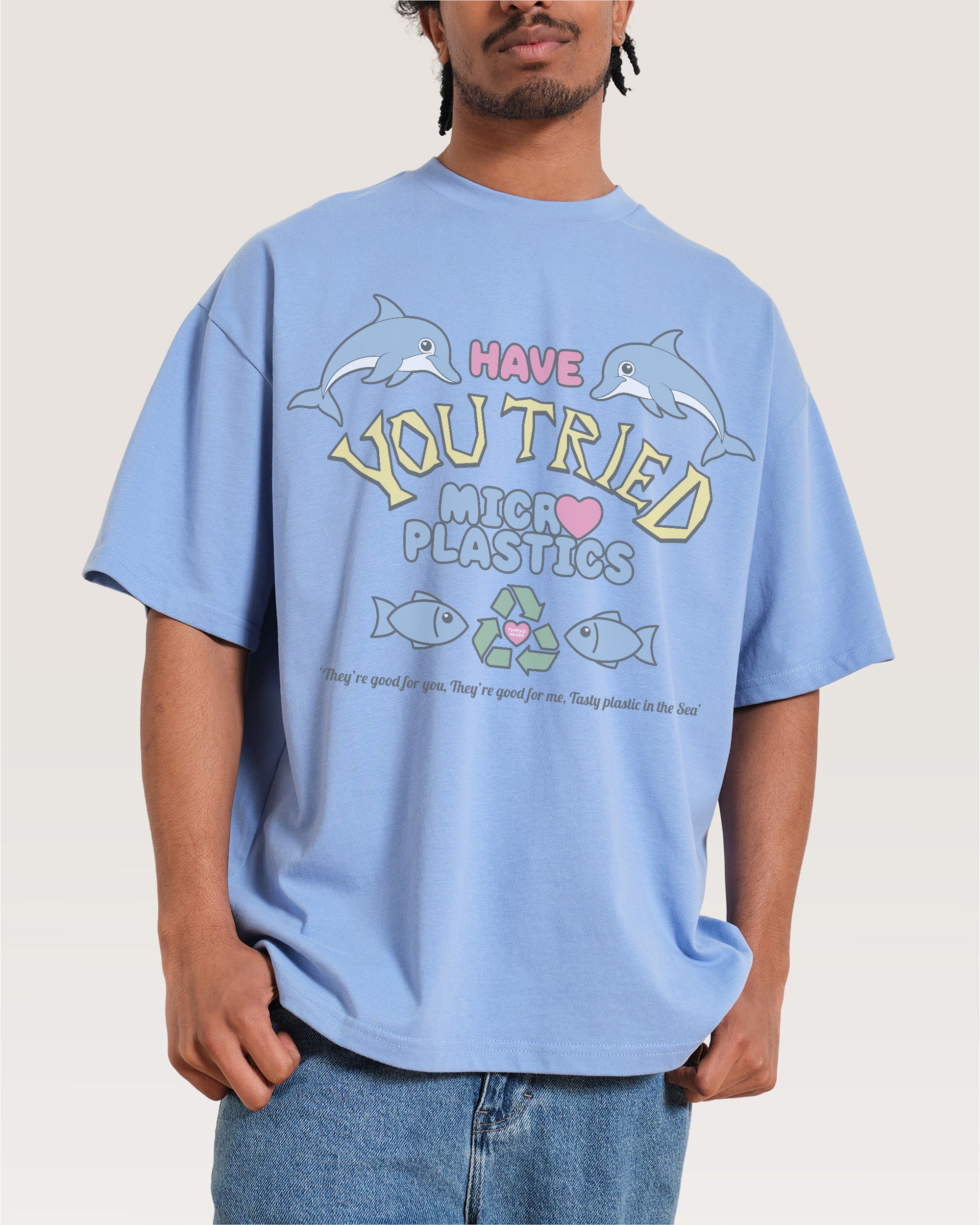 Tried Microplastics Oversized Graphic Tee Unisex 100% Combed Cotton 275gsm