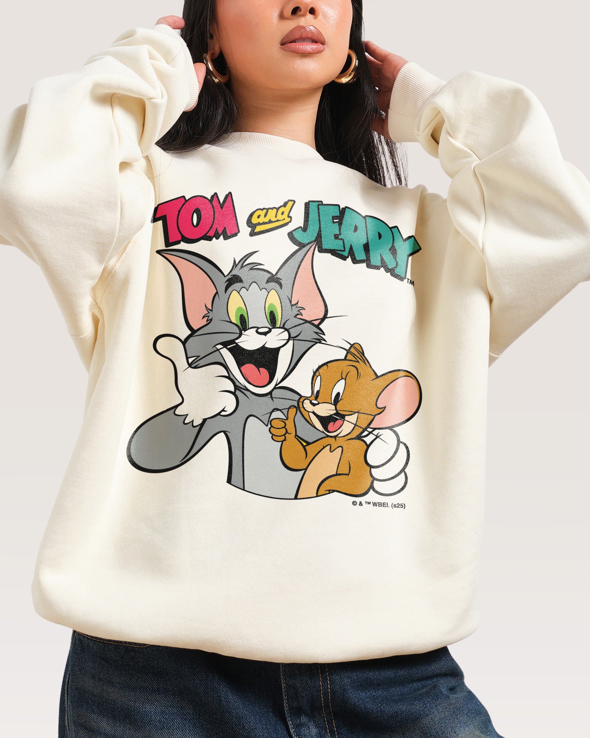 Troublemakers Tom and Jerry Unisex Sweatshirt 340gsm Cotton Polyester Blend