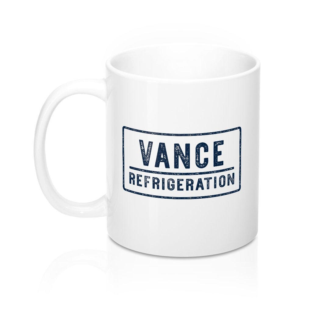 Vance Refrigeration Coffee Mug - White Ceramic 11oz Classic Shape