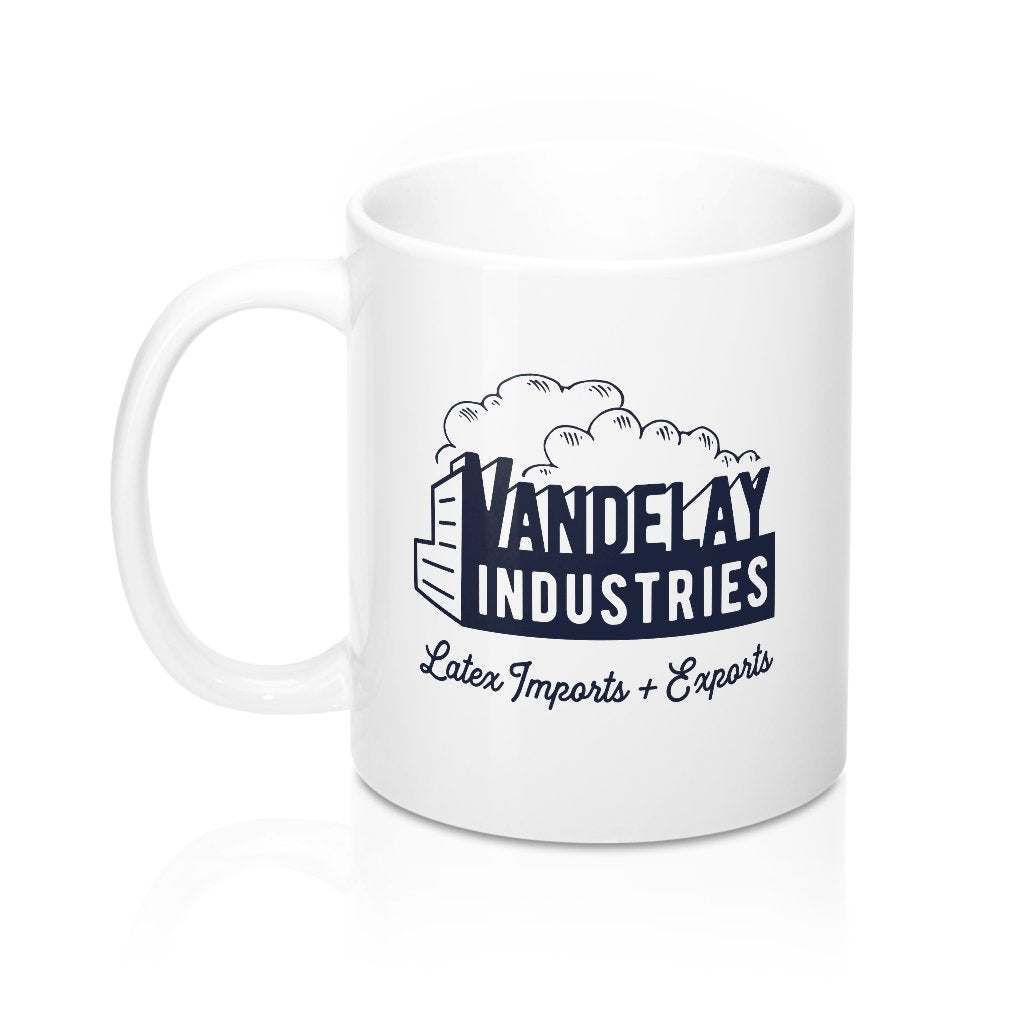Vandelay Industries Coffee Mug - White Ceramic 11oz Classic Shape