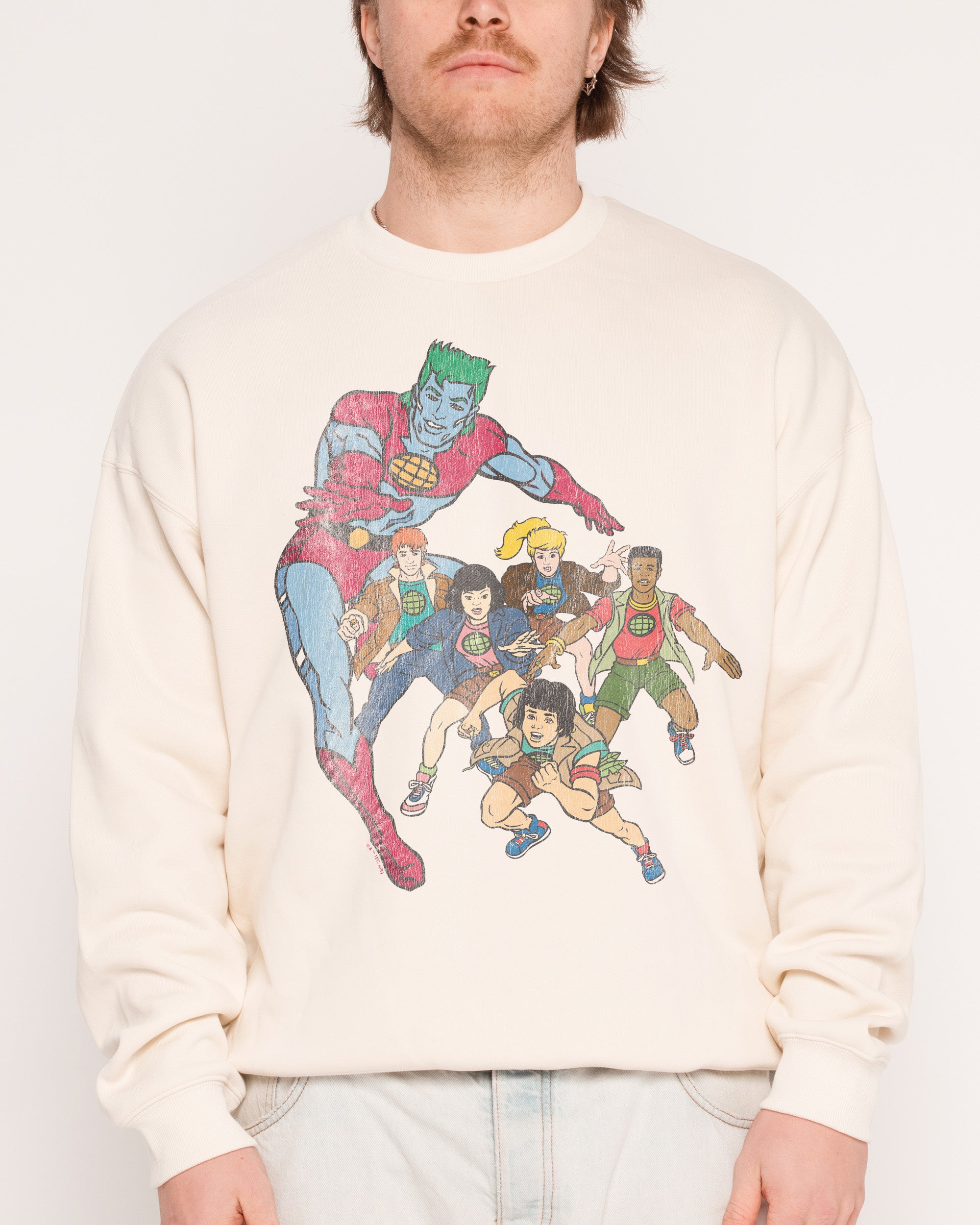 Vintage Captain Planet Unisex Sweatshirt 340gsm Cotton Polyester Blend
