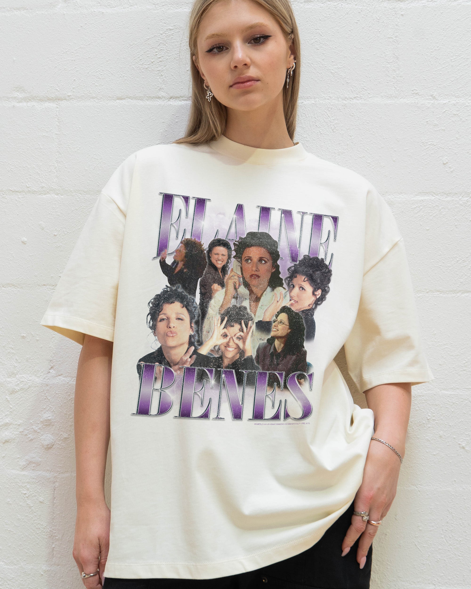 Vintage Elaine Oversized Graphic Tee Seinfeld Collab Unisex 90s Boxy Fit