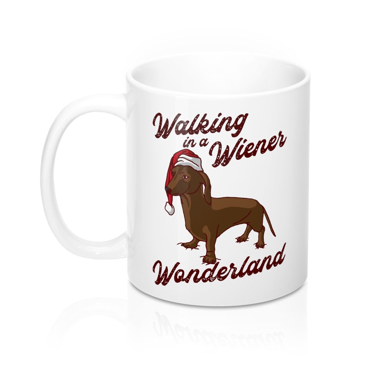Walking In A Wiener Wonderland Dachshund Coffee Mug - White Ceramic 11oz