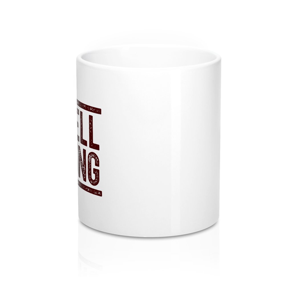 Well Hung Christmas Stocking Coffee Mug - White Ceramic 11oz