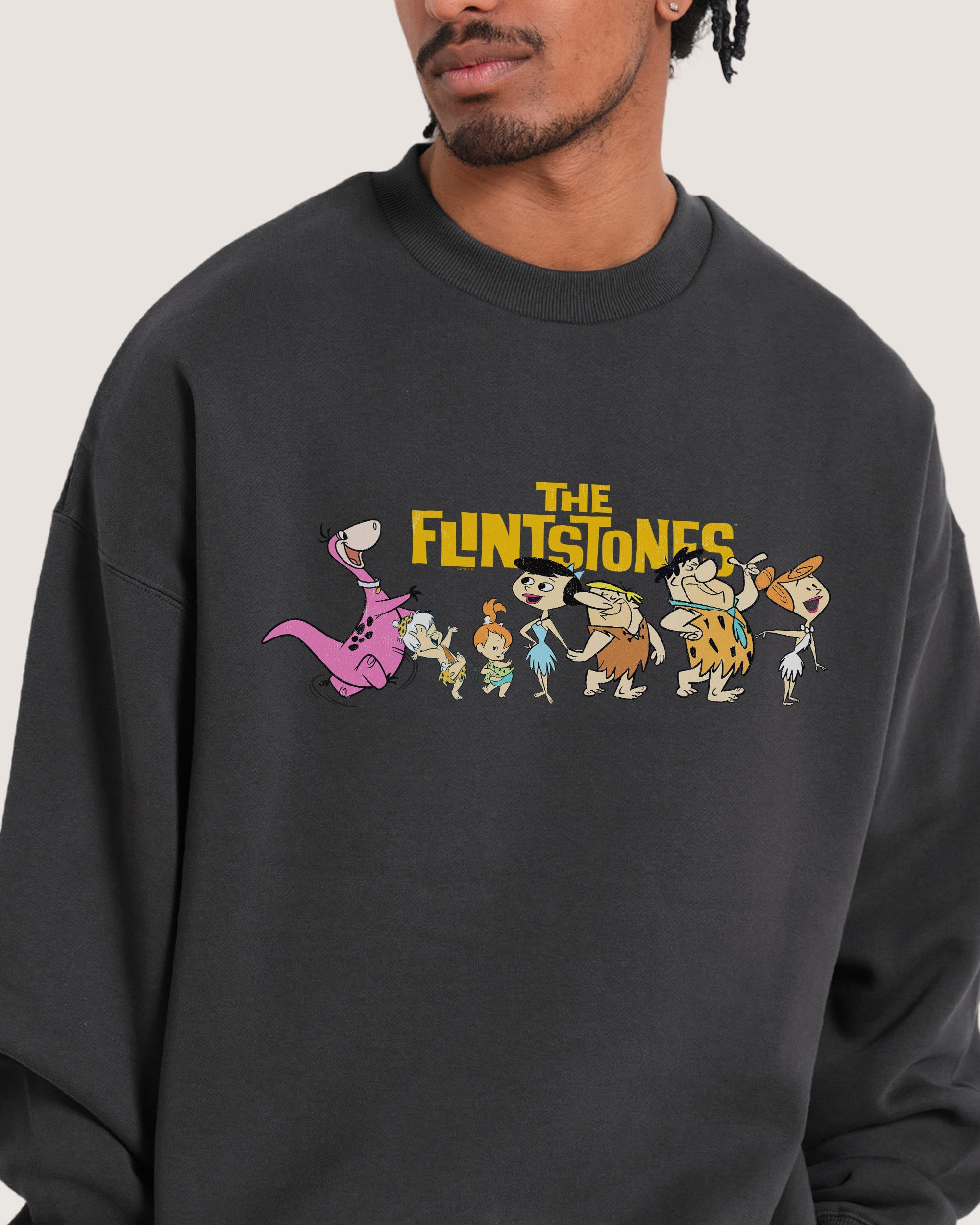 We're The Flintstones Unisex Graphic Sweatshirt - Official Collab, 80% Cotton