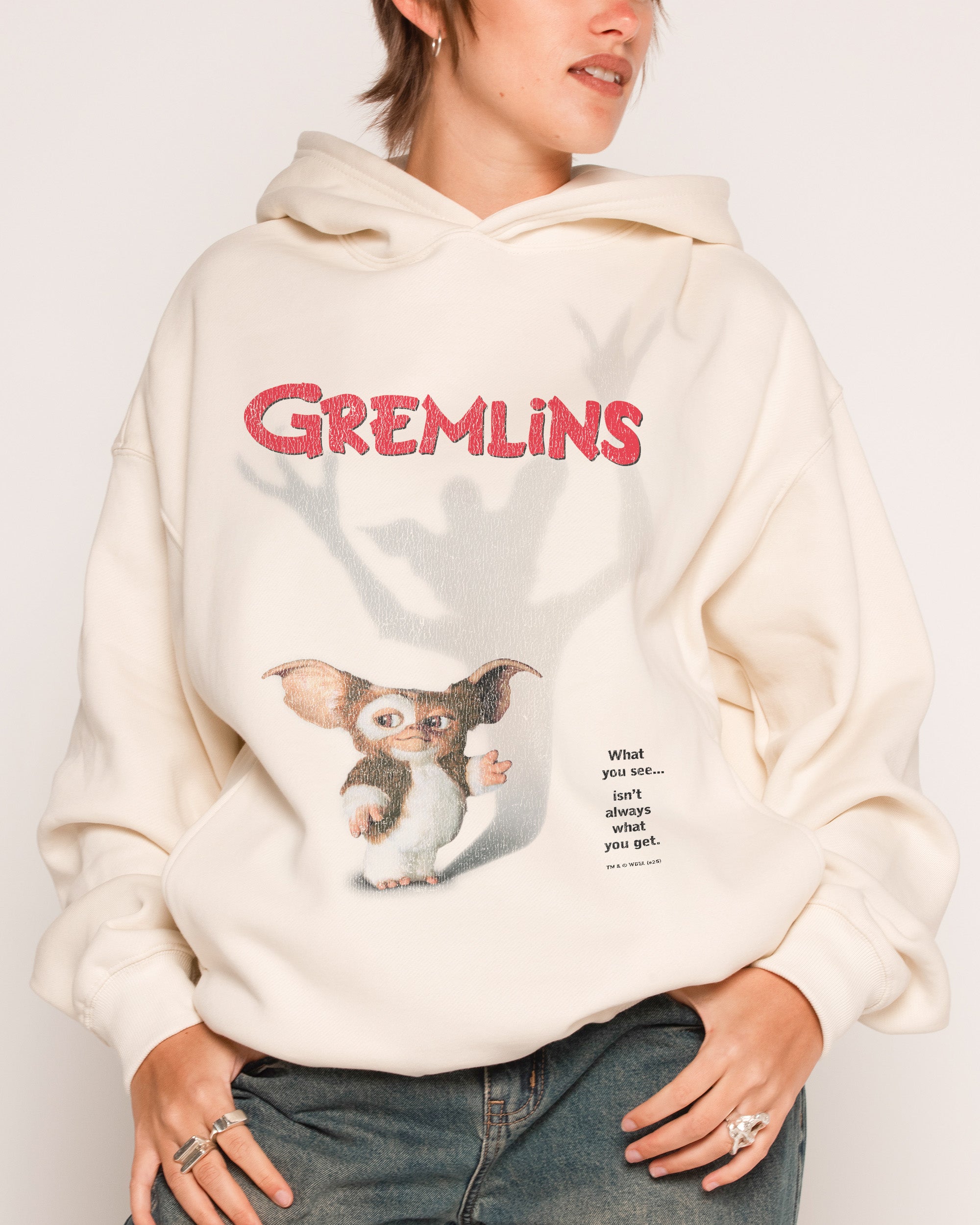 What You See Gremlins Hoodie Unisex 90s Boxy Fit 340gsm Cotton Polyester