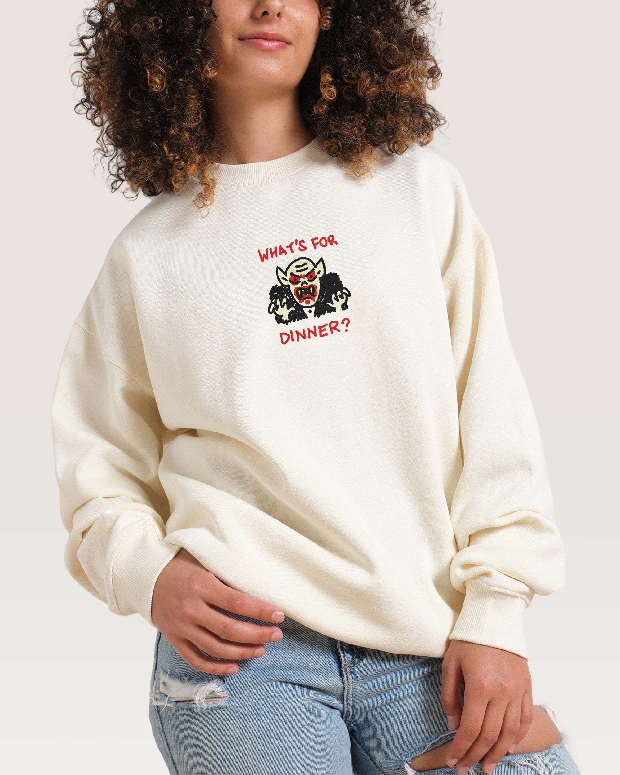 What's For Dinner? Unisex Graphic Sweatshirt - Threadheads 340gsm Cotton-Polyester Blend